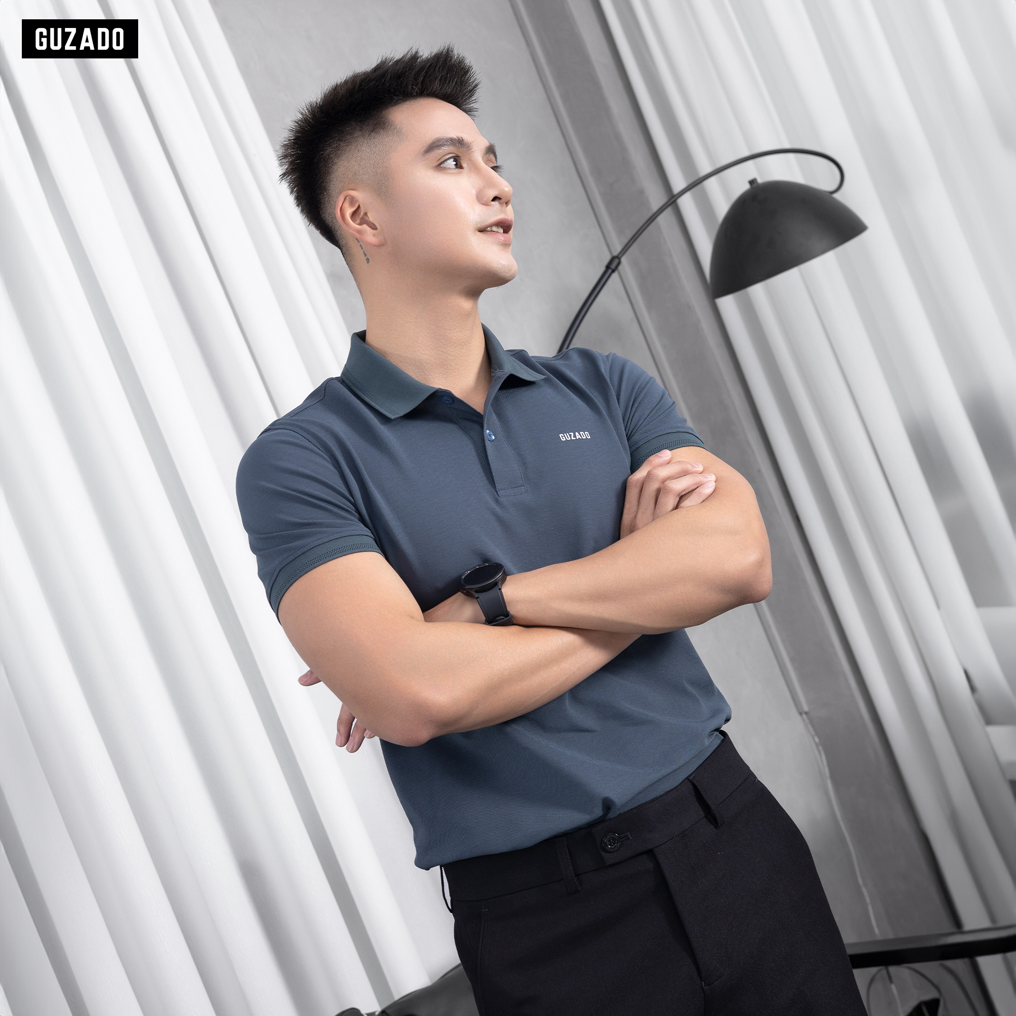 Áo Thun Polo Nam GUZADO Vải Cotton Thoáng Mát,Dày Dặn GPS2502