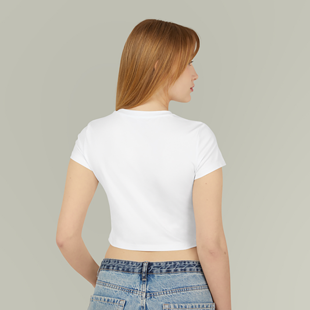 Áo croptop trơn nữ CRT01 PTG vải cotton cổ tròn in basic_thumbnail_2