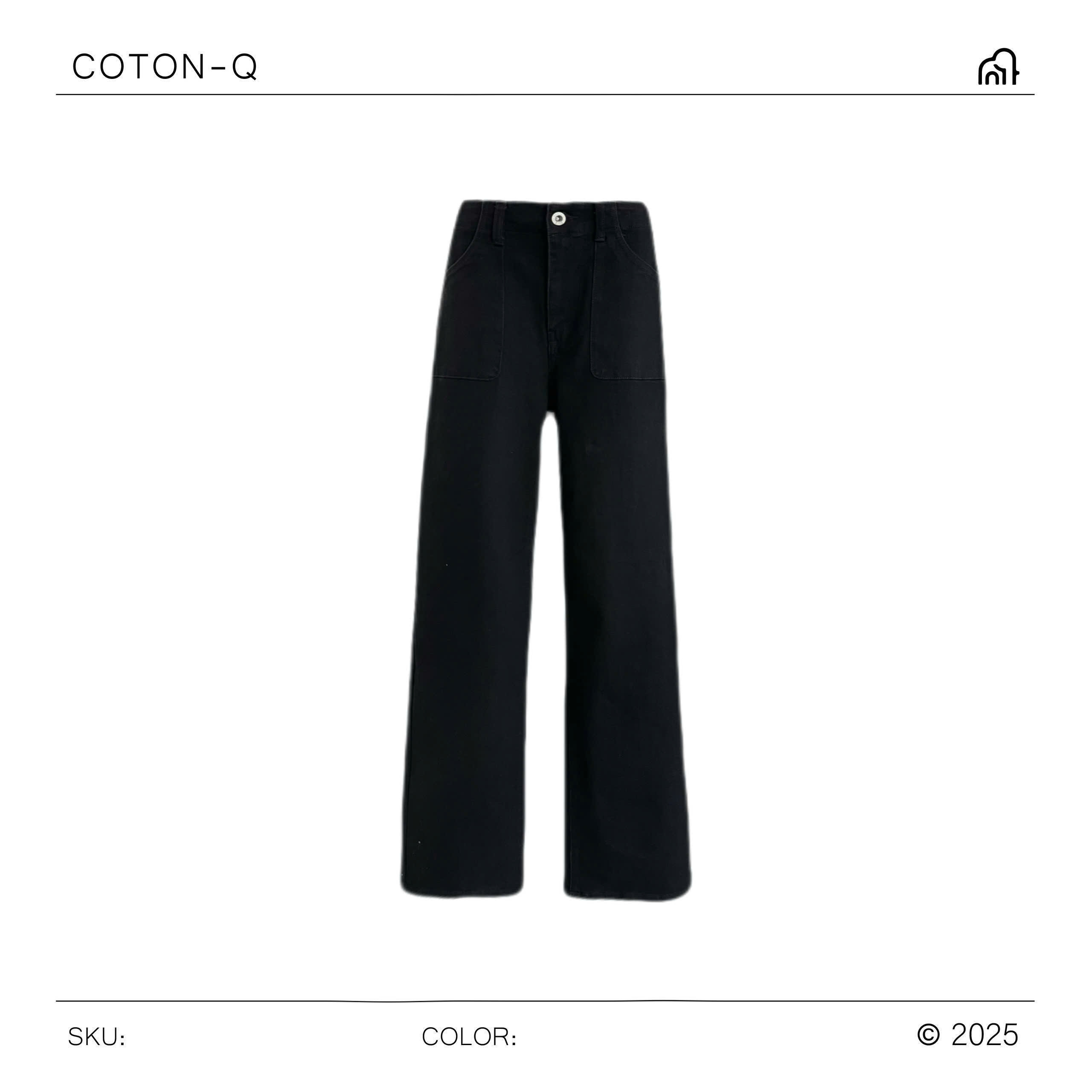 HQ15 - Quần jean suông đen