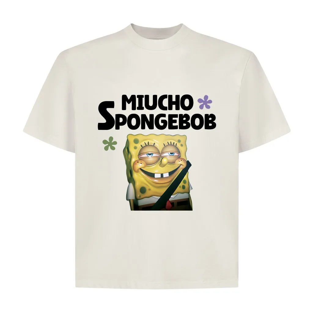 Áo thun boxy nam nữ Miucho Club vải cotton thoáng mát Spongebob in mix dễ thương 2827_thumbnail_11