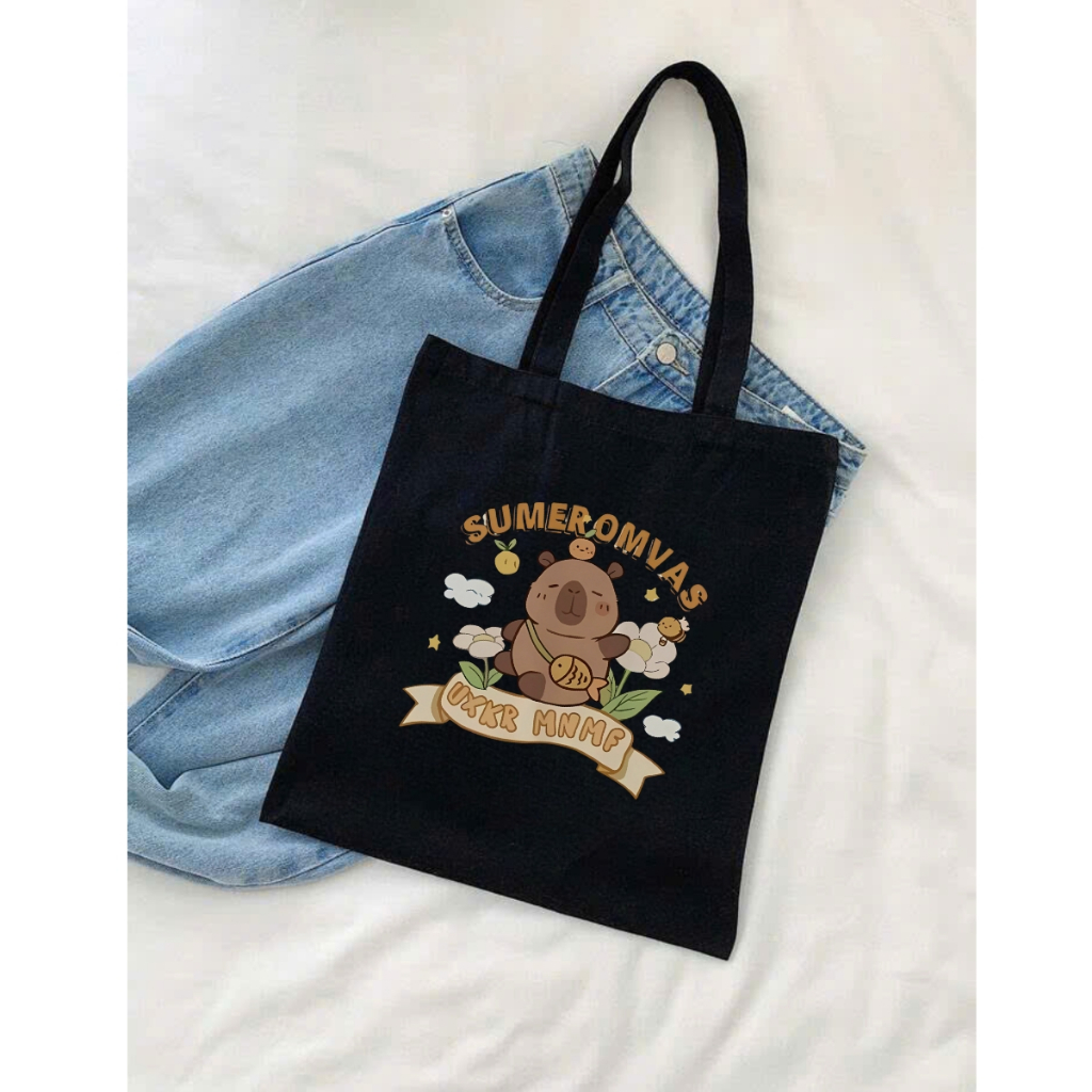 Túi Tote Capybara-Túi vải canvas có túi phụ và khoá kéo đựng vừa A4 và laptop (33x37cm) - TOTE02_thumbnail_10
