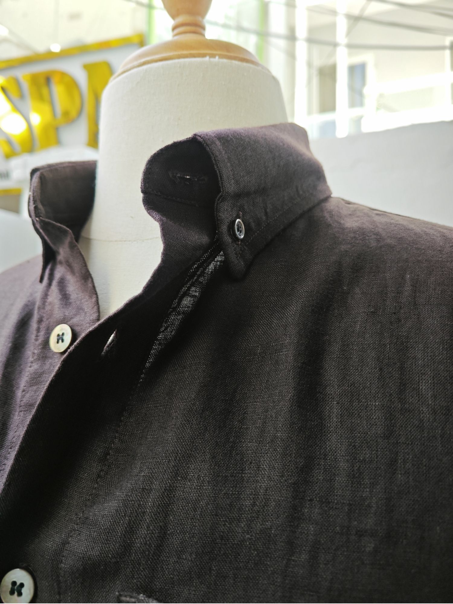 Sơ mi 100% linen tay ngắn cổ kiểu Đức_thumbnail_3