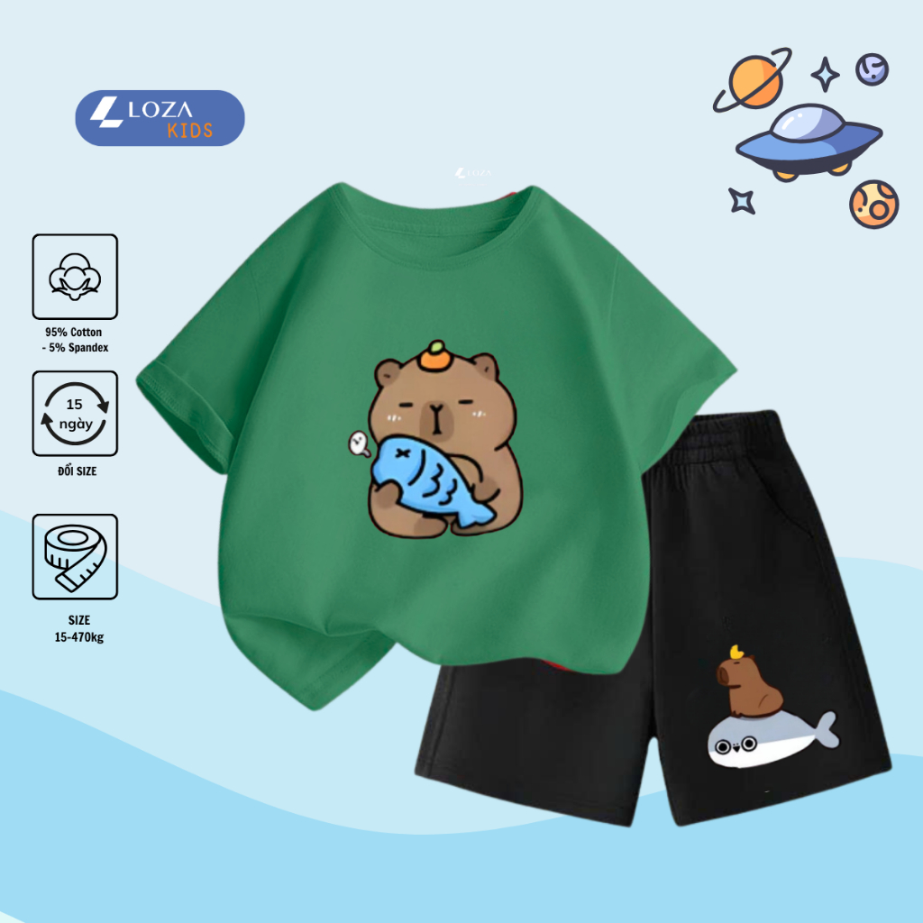 Bộ quần áo bé gái in hình 'Capybara ôm Cá'- SB109_thumbnail_6