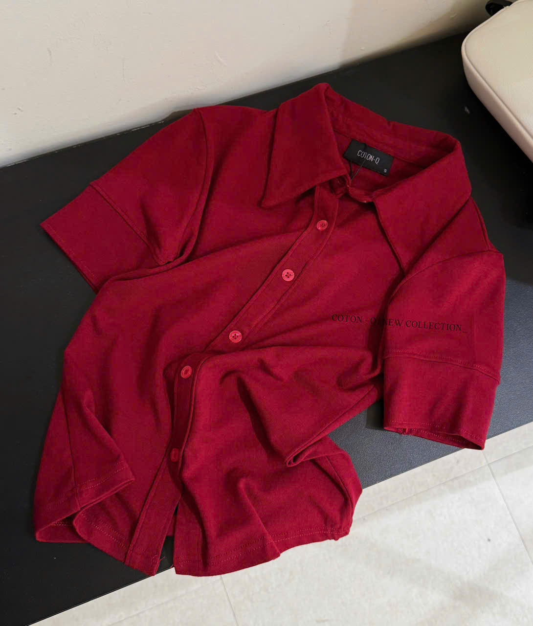 Áo thun ôm có cổ ( TRẮNG )_thumbnail_2