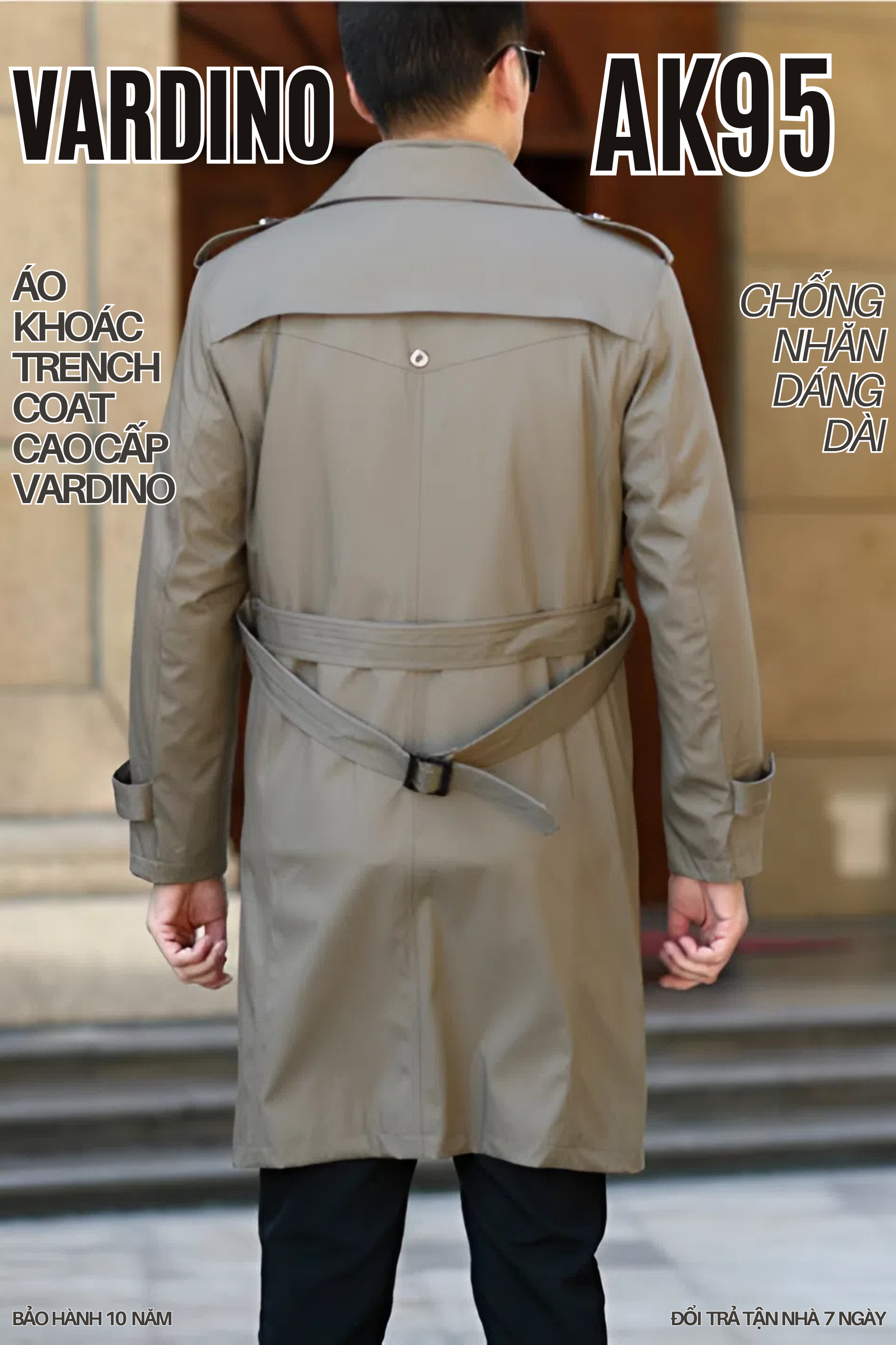 Áo khoác trench coat nam dáng dài có lót tháo VARDINO ak95_thumbnail_3
