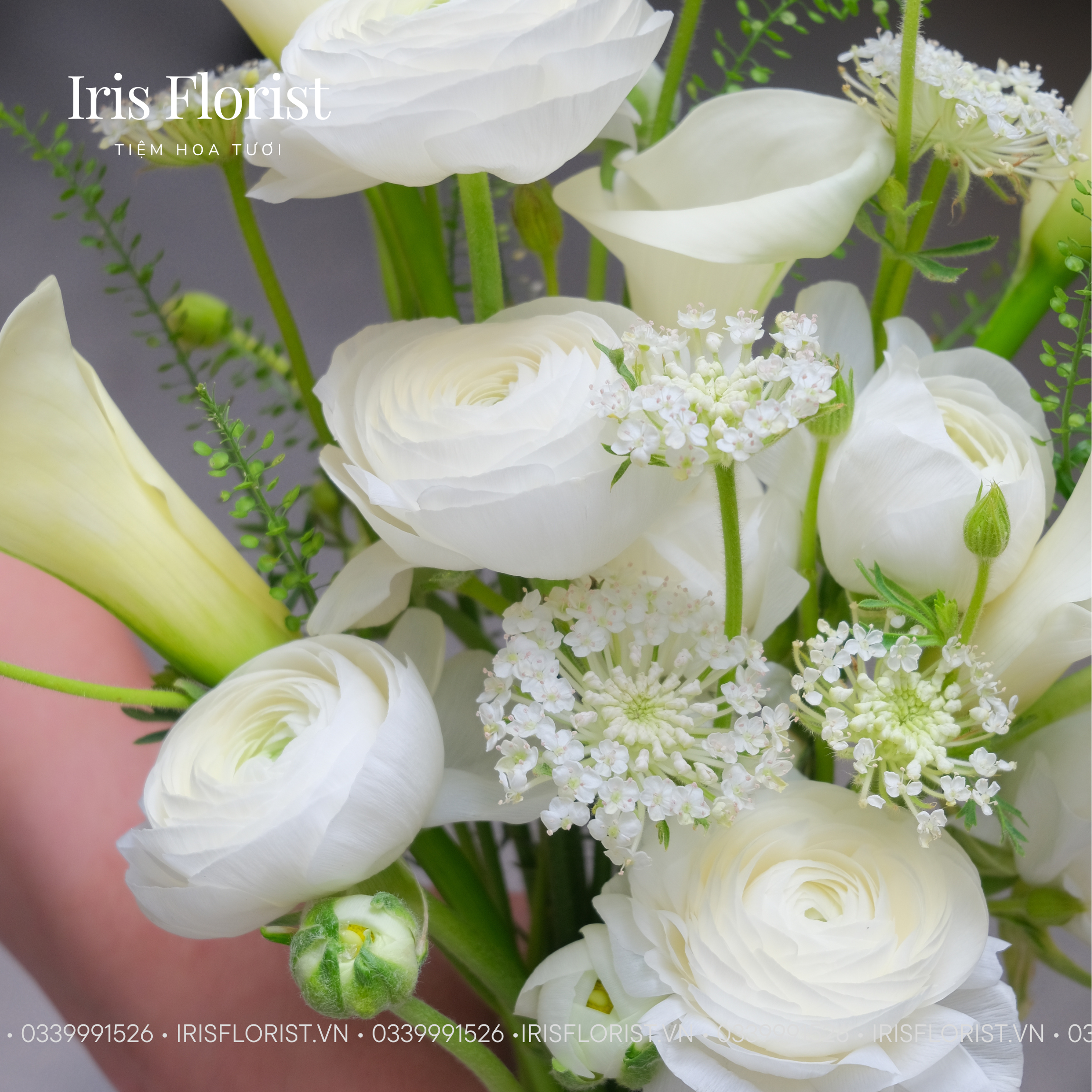 Bó hoa cưới Calla lily trắng mix mao lương và thùy châu_thumbnail_1