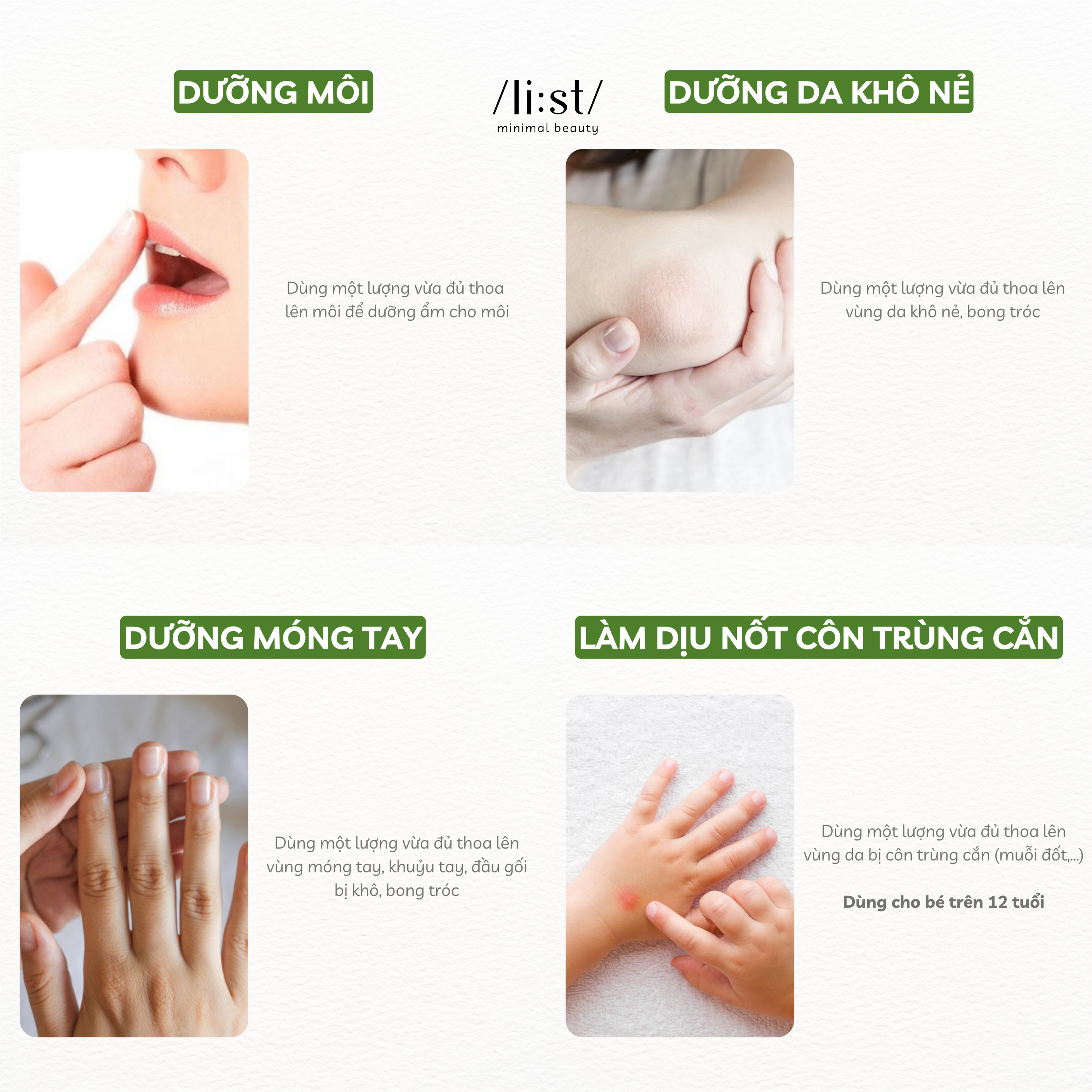 Sáp Nẻ Đa Năng Li:st Dưỡng Ẩm Sâu Cho Làn Da Khô Nẻ, Dưỡng Môi, Làm Dịu và Giảm Ngứa Các Nốt Do Côn Trùng Cắn Multi-Balm 15g_thumbnail_4