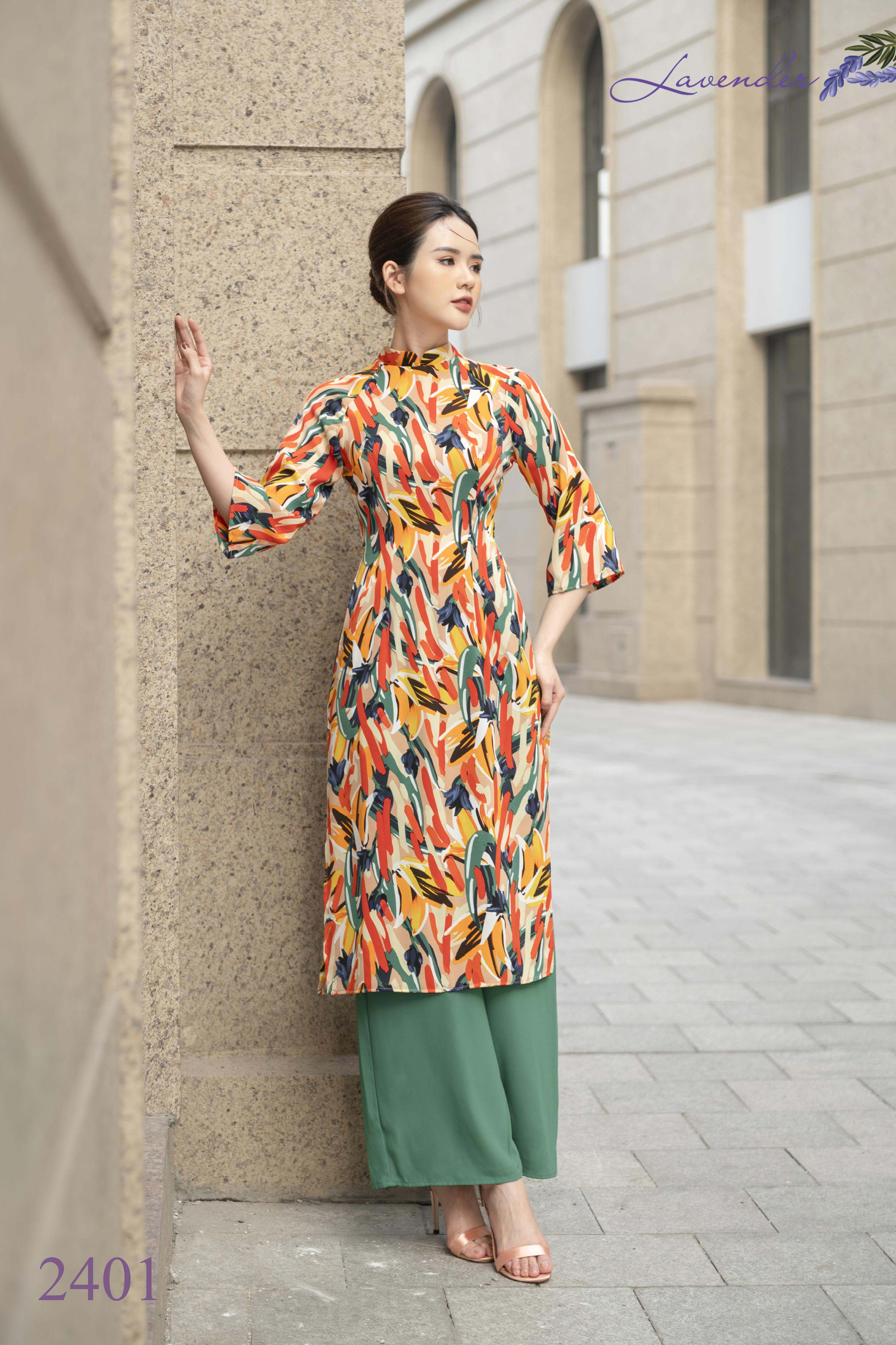 Áo dài cách tân hoa vàng AD2401_thumbnail_3