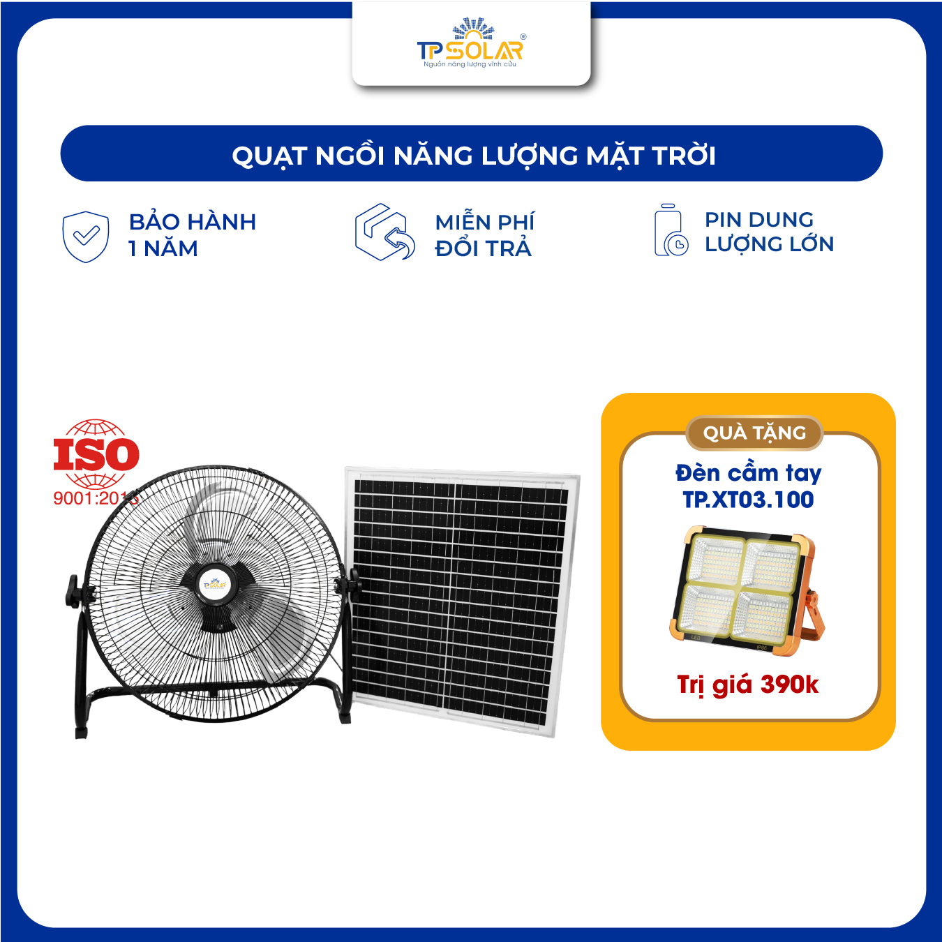 Quạt ngồi năng lượng mặt trời