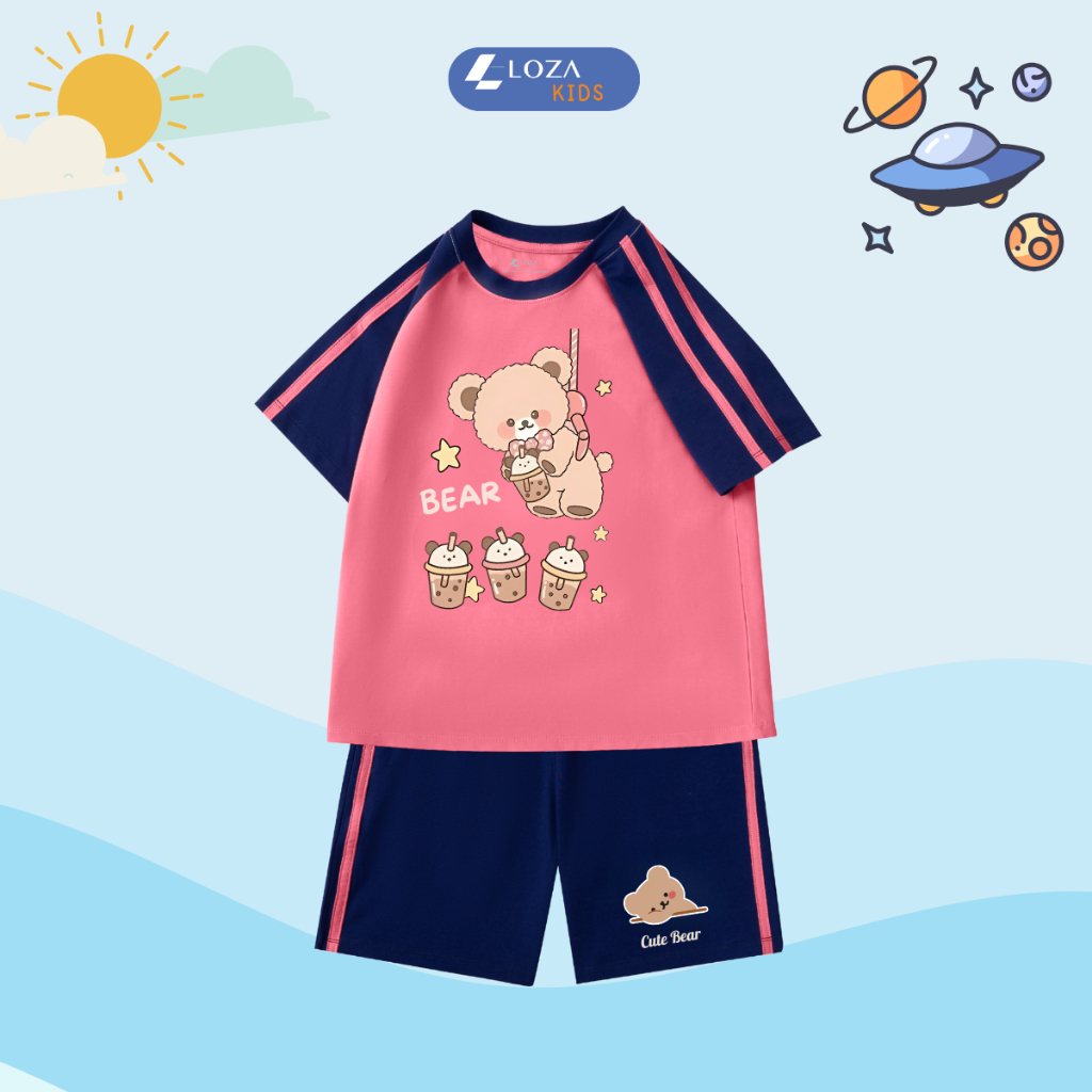 Đồ bộ trẻ em phối viền hình gấu Bear - Loza Kids BF258_thumbnail_6