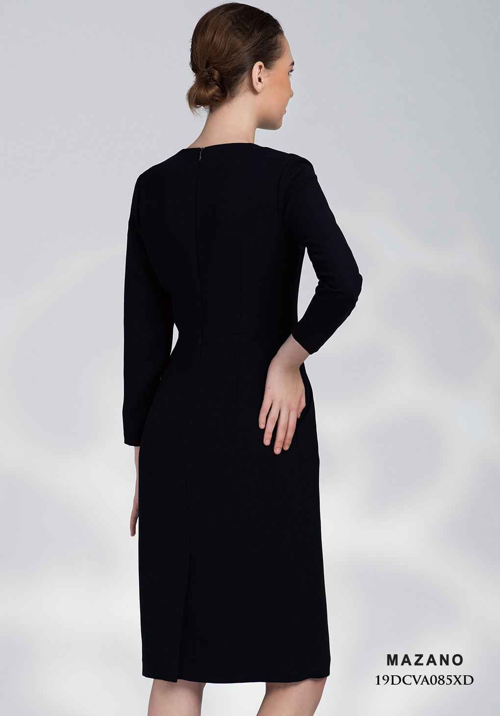 Đầm xanh cổ tim peplum đính hoa_thumbnail_3