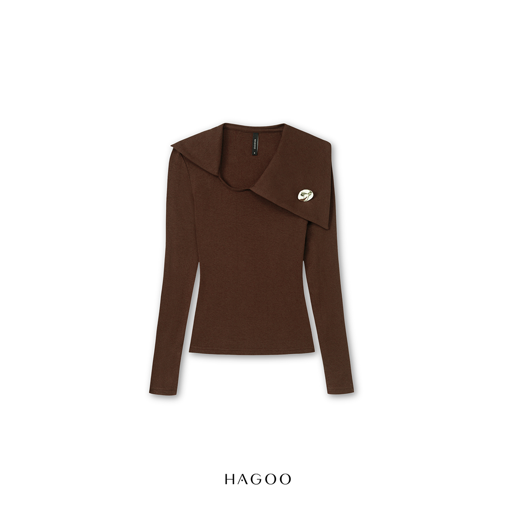 Áo thun dài tay cổ lệch khuy trang trí HAGOO_thumbnail_17