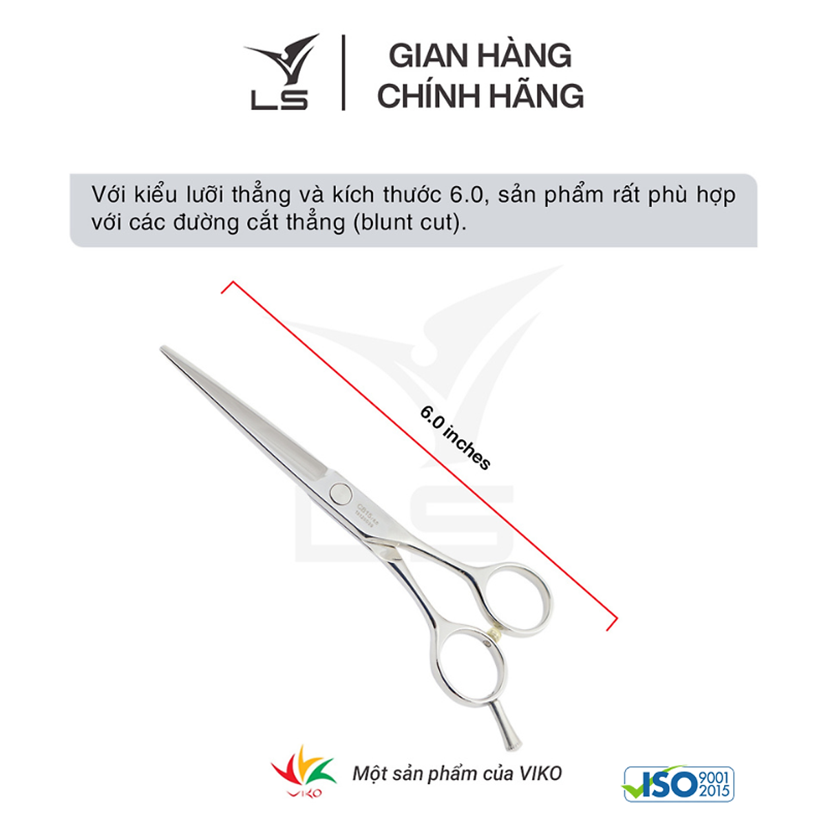 Kéo cắt tóc Viko LS CB15/6.0 (tay phải) - bảo hành 2 năm_thumbnail_3