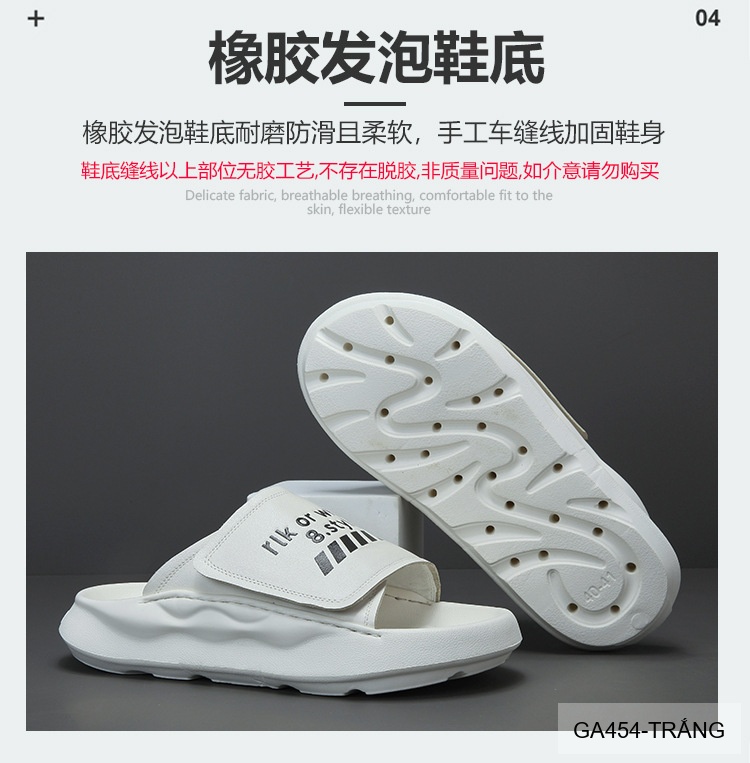 GA454 - Dép xỏ ngón nam thời trang đế dày êm chân, da bò lớp đầu, trắng đen_thumbnail_2