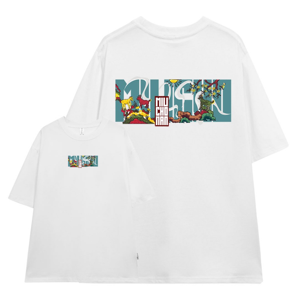 Áo thun nam form rộng 12 con giáp tuổi Mùi ( tuổi dê) ATD445 Miucho Man cotton cổ tròn ingraphic_thumbnail_0