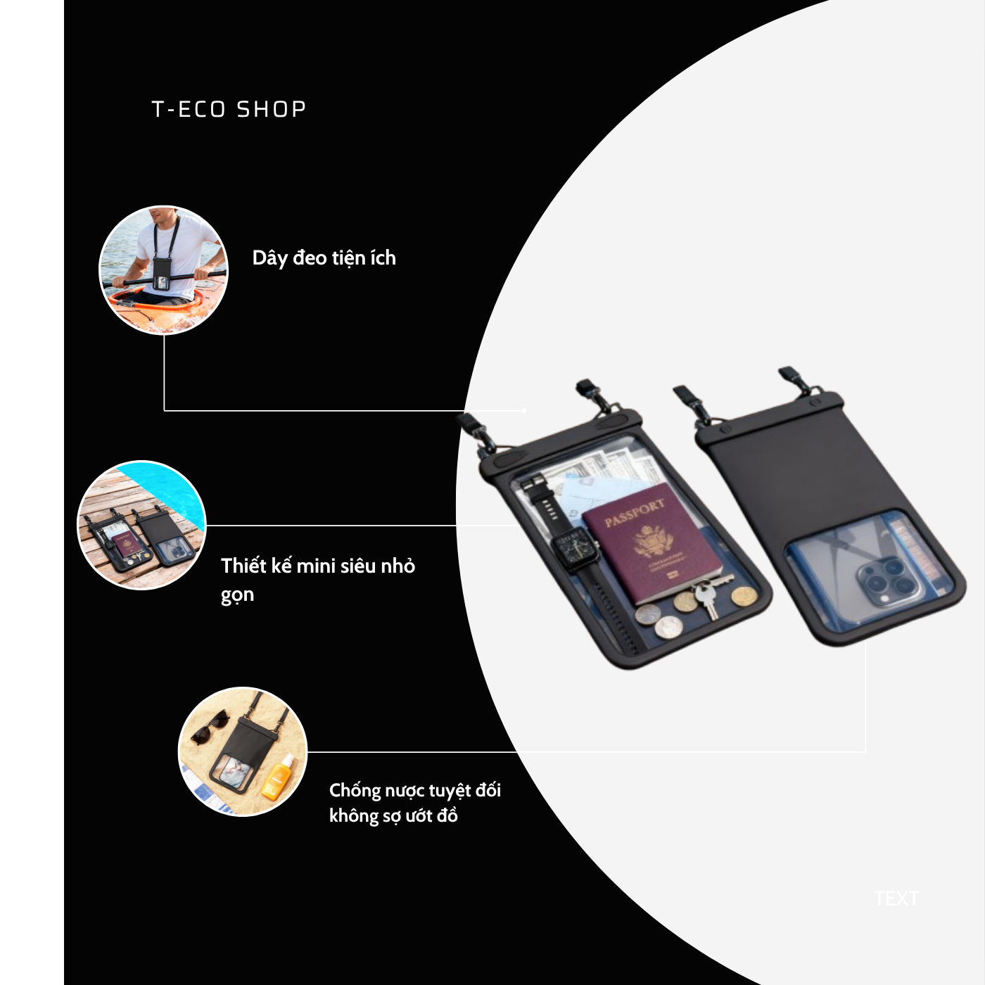 T-ECO SHOP Túi Chống Nước Điện Thoại 8.9 inch Full Màn – Chụp Ảnh, Quay Video Dưới Nước, Đi Biển Bơi Lội_thumbnail_4