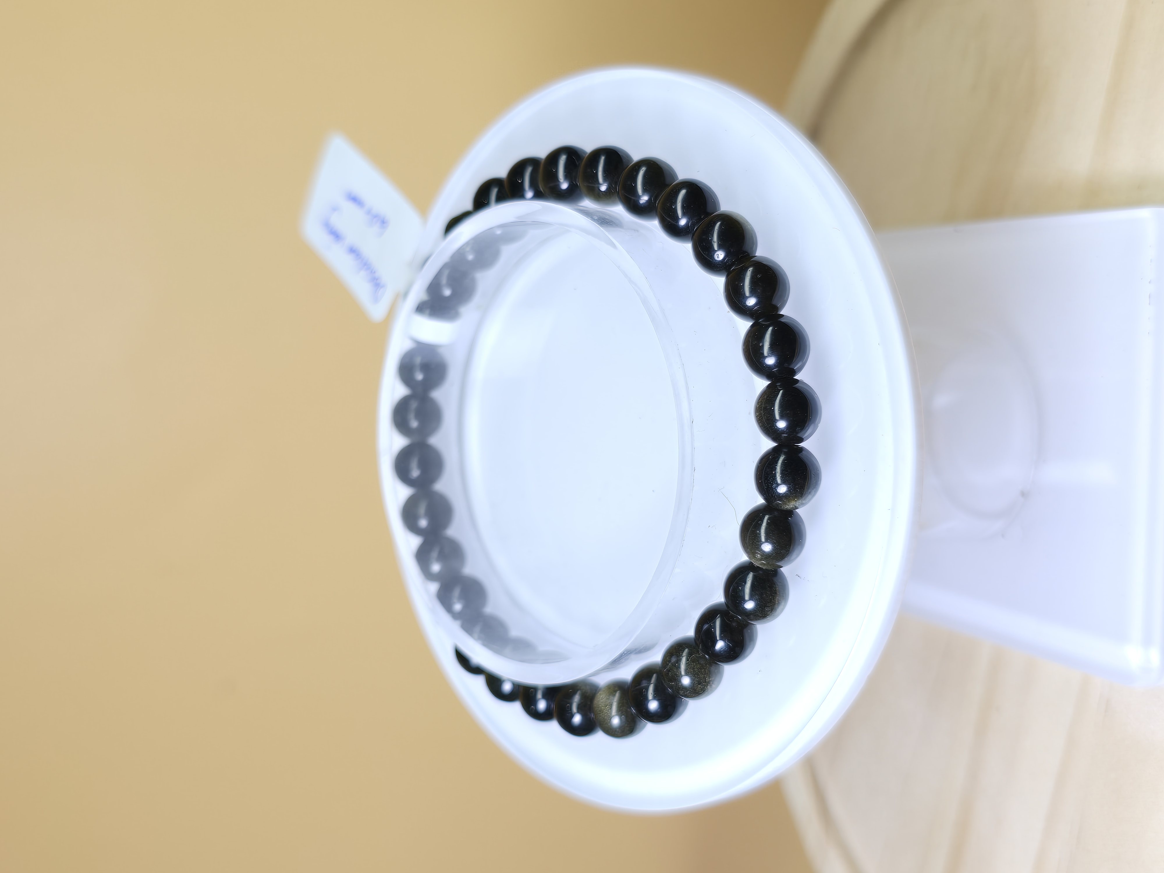 Vòng Đá Thủy Tinh Núi Lửa Ánh Kim Golden Sheen Obsidian