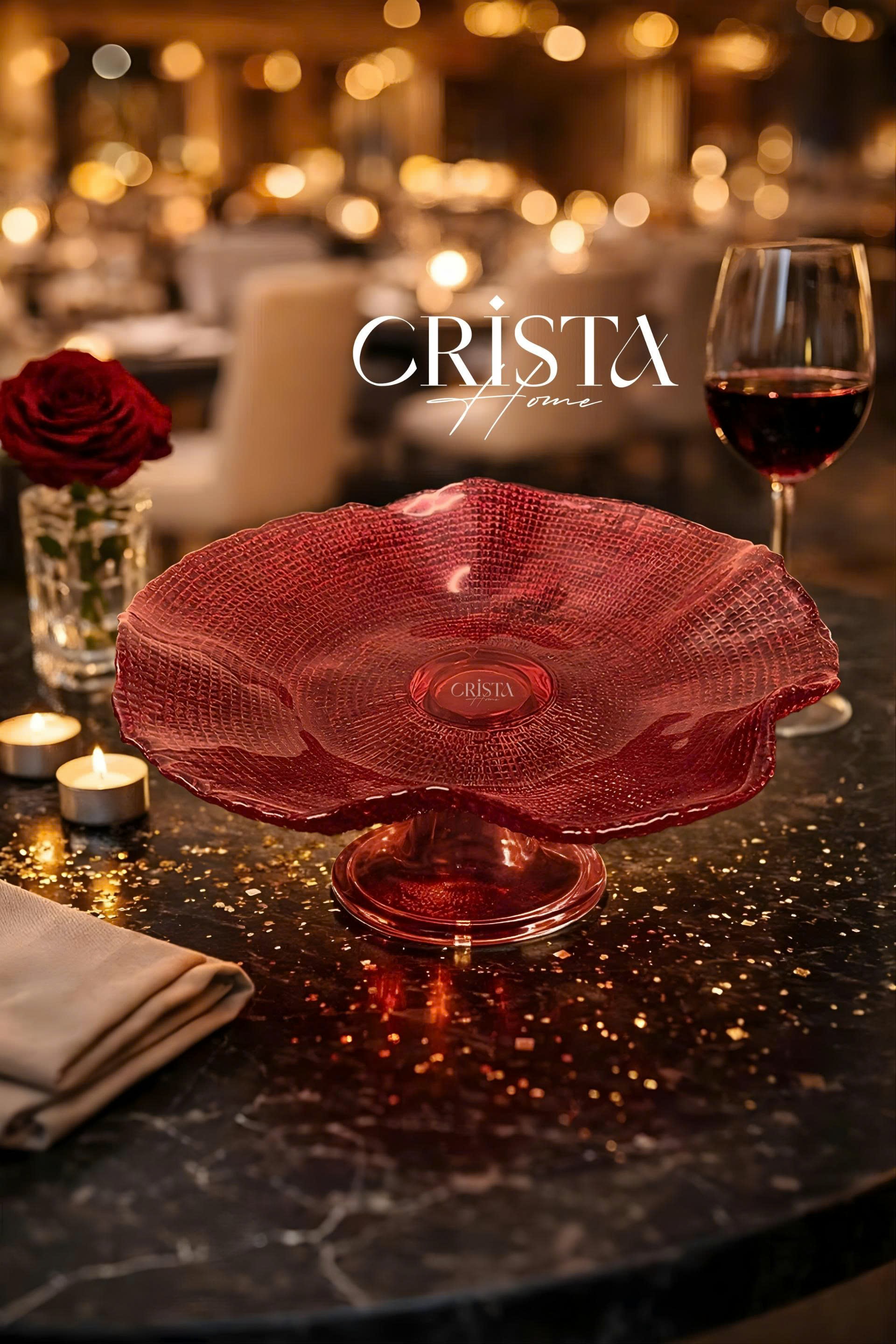 Đĩa thủy tinh cao cấp CRISTA HOME chân bồng vân lưới size 29 cm_thumbnail_19