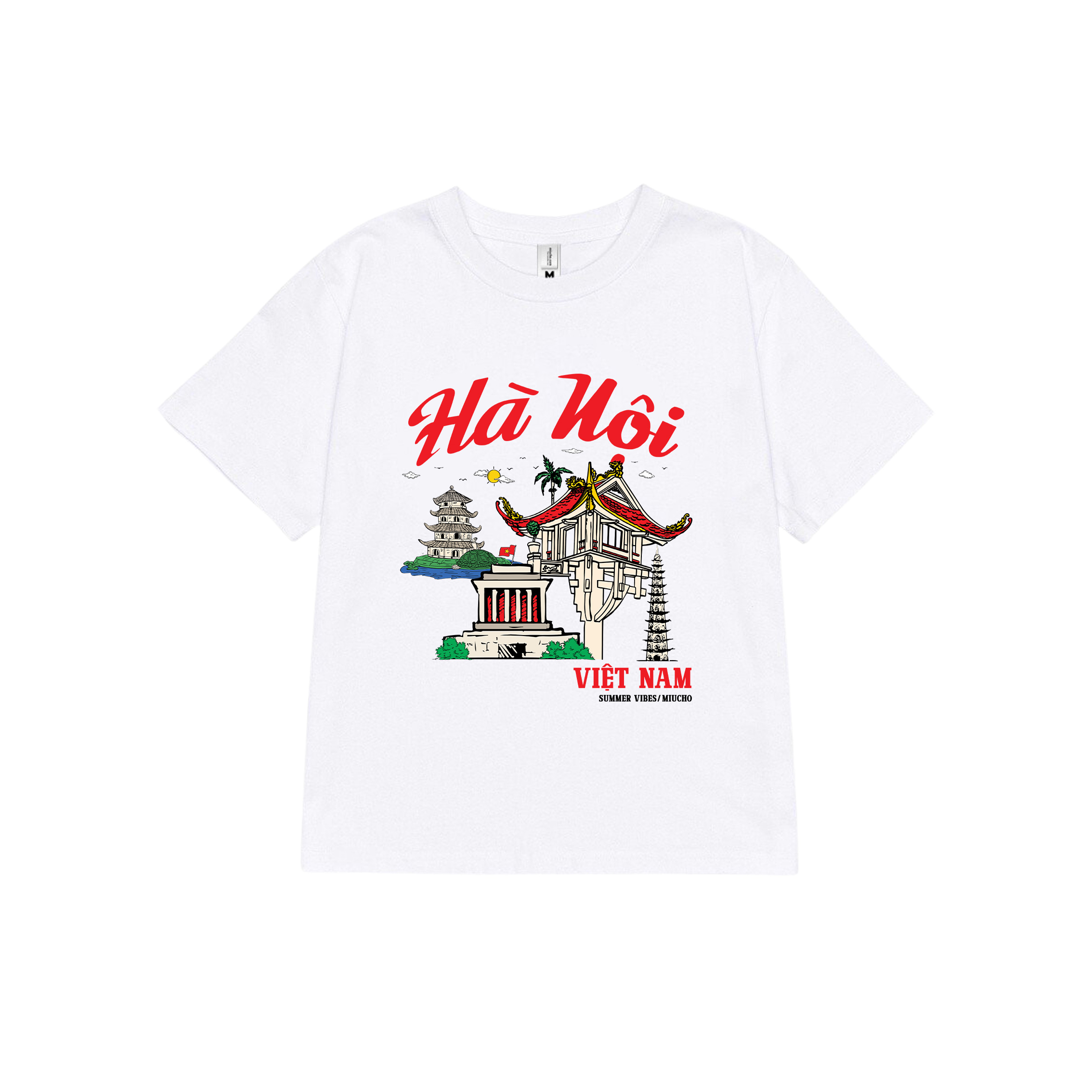 Áo thun baby tee form ôm xinh xắn ABD1277 Miucho tay ngắn cổ tròn in hình Hà Nội_thumbnail_0