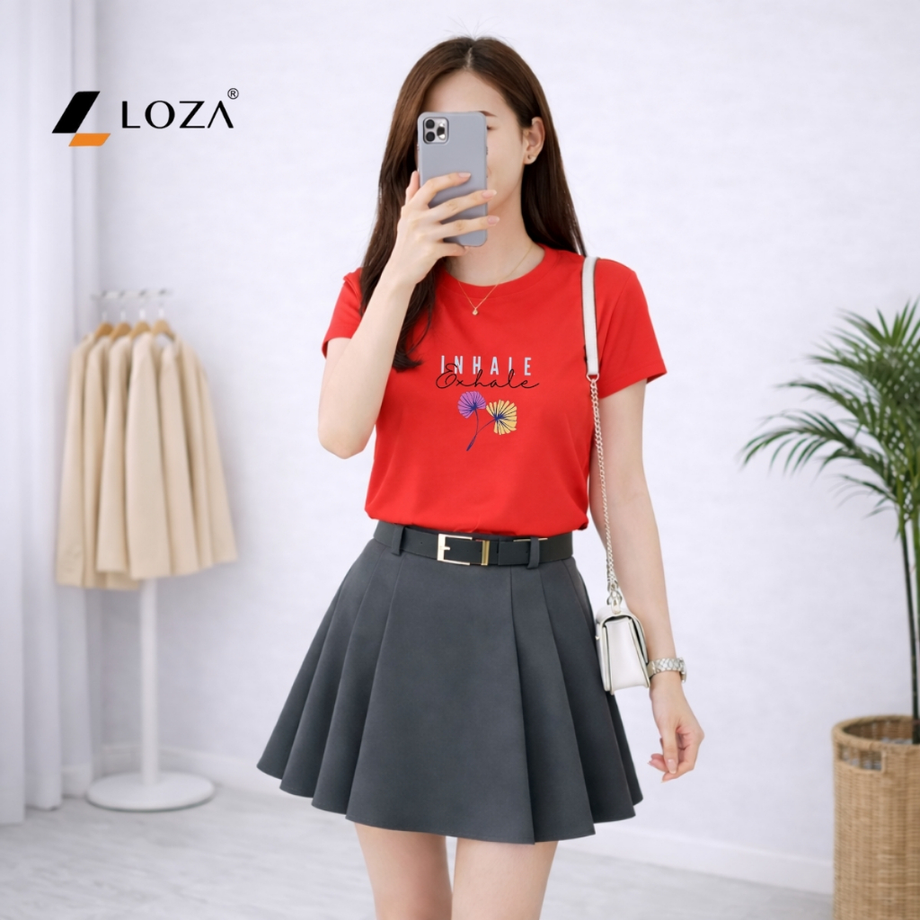 [Form vừa] Áo phông nữ dáng vừa hình hoa Exhale - Loza VT8486_thumbnail_0