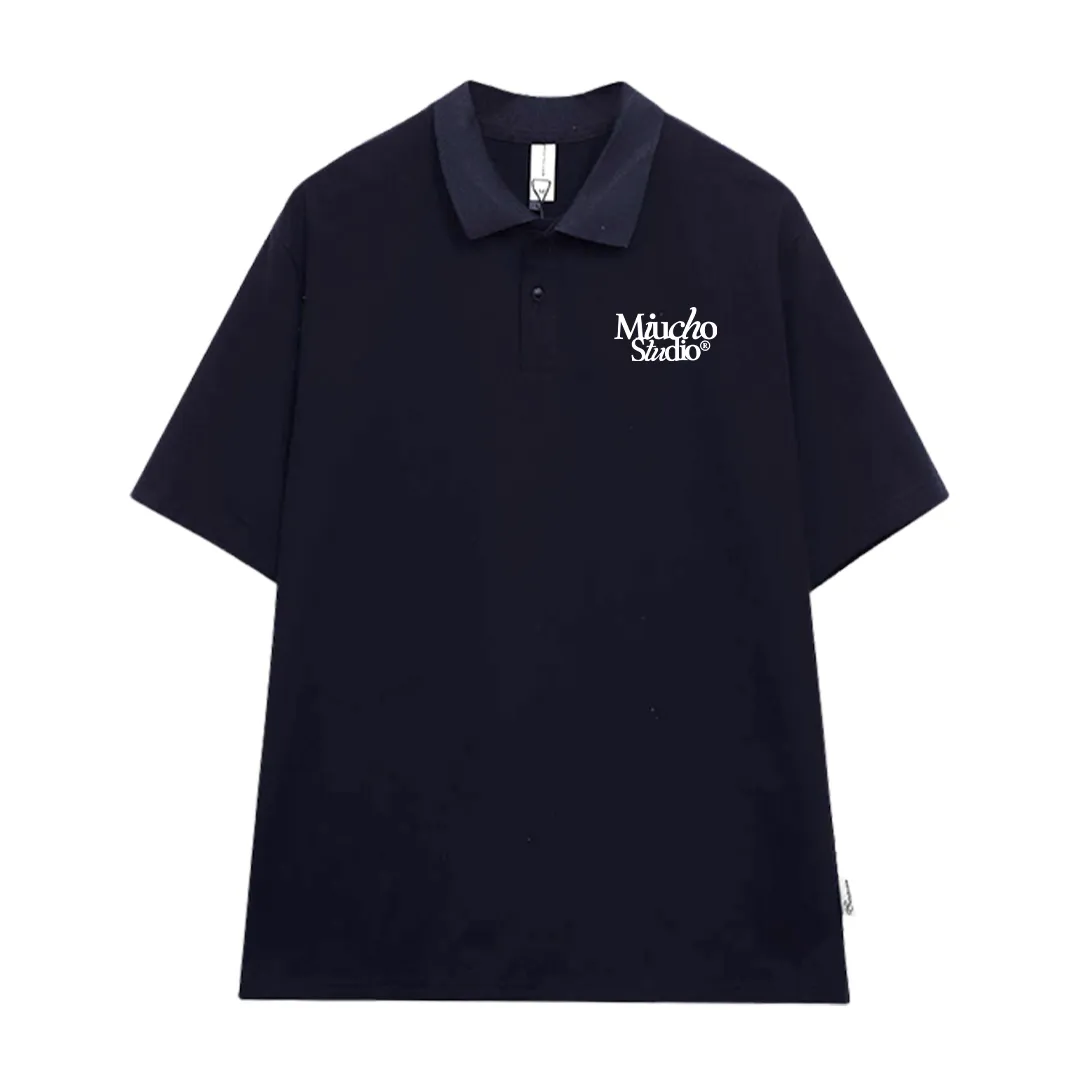 Áo polo form oversize basic 2476 Miucho tay ngắn cổ trụ vải cotton thoáng mát cao cấp_thumbnail_13