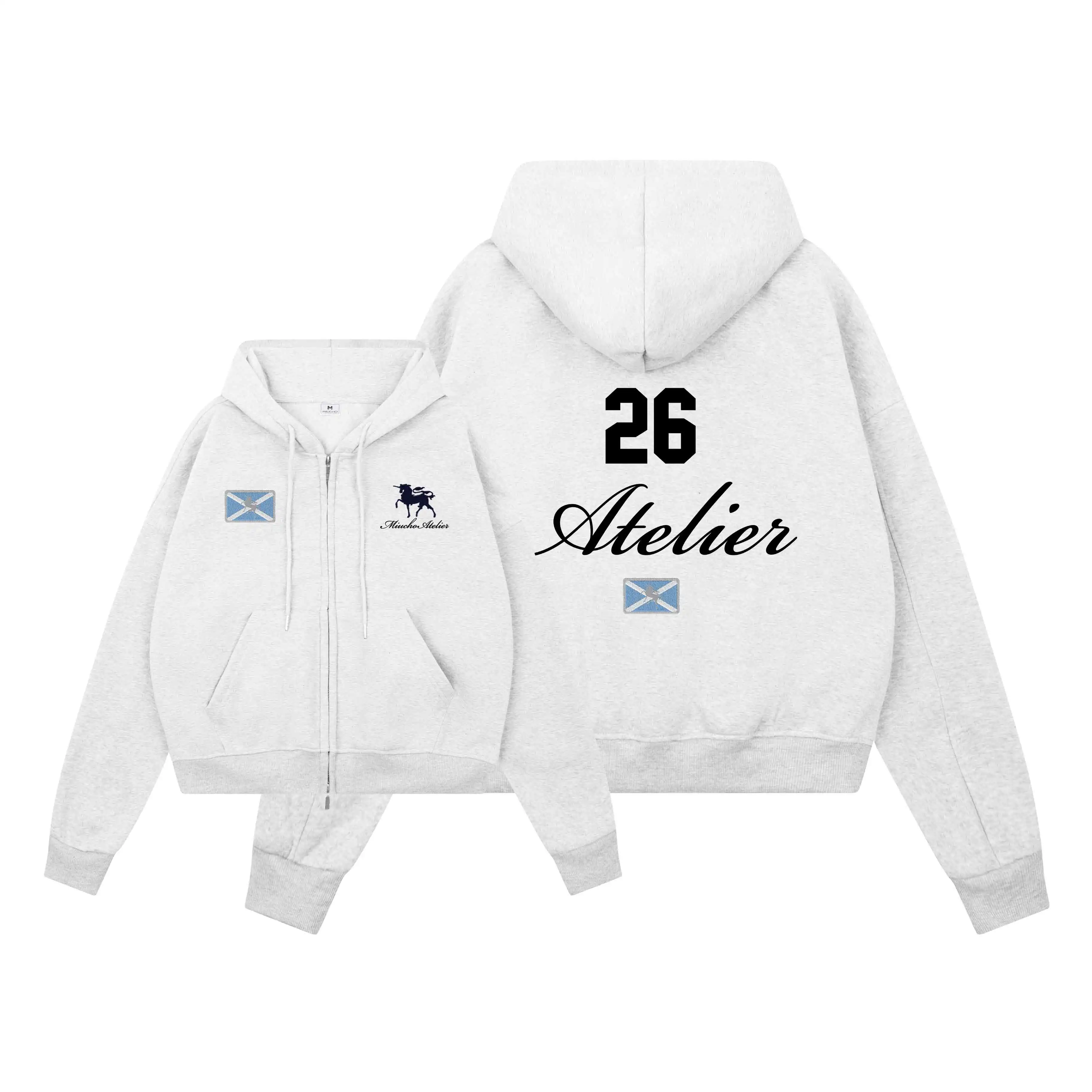 Áo hoodie zip boxy unisex Miucho Club nỉ 2 da mềm mại thoáng mát thấm hút tốt Atelier in mix 2726_thumbnail_13