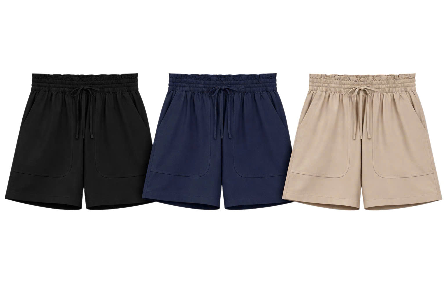 E214 SHORT PHỐI CẠP CHUN NHÚN NET 3 MÀU