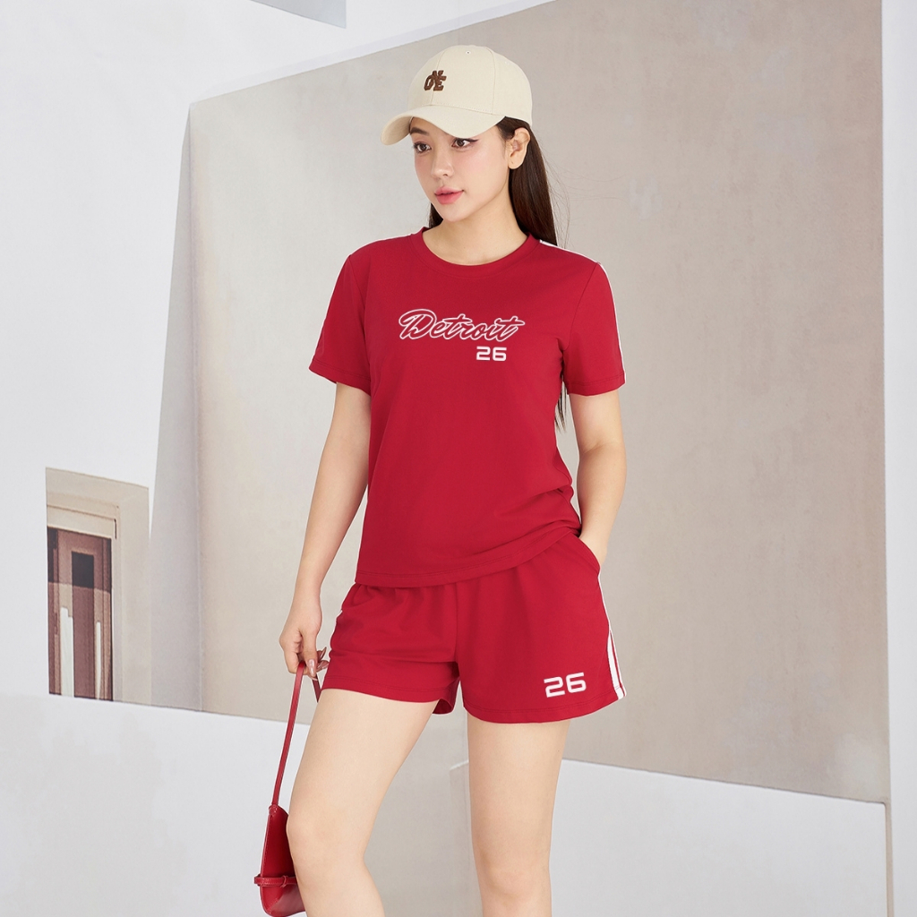 [Form Vừa] Bộ đồ nữ dáng vừa phối viền - Set đồ nữ mặc nhà mùa hè (áo thun + quần đùi) - LOZA PB366