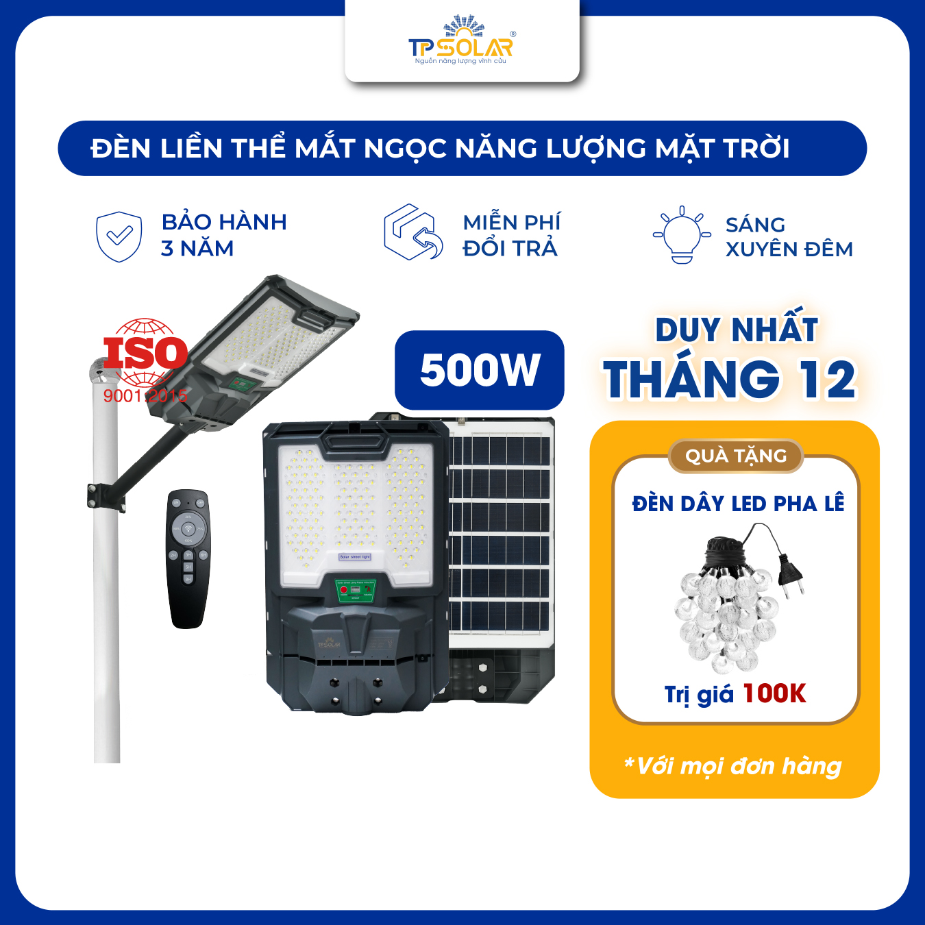 Đèn đường liền thể cao cấp ba mặt LED mắt ngọc (TP.LT11.500 / TP.LT11.800)