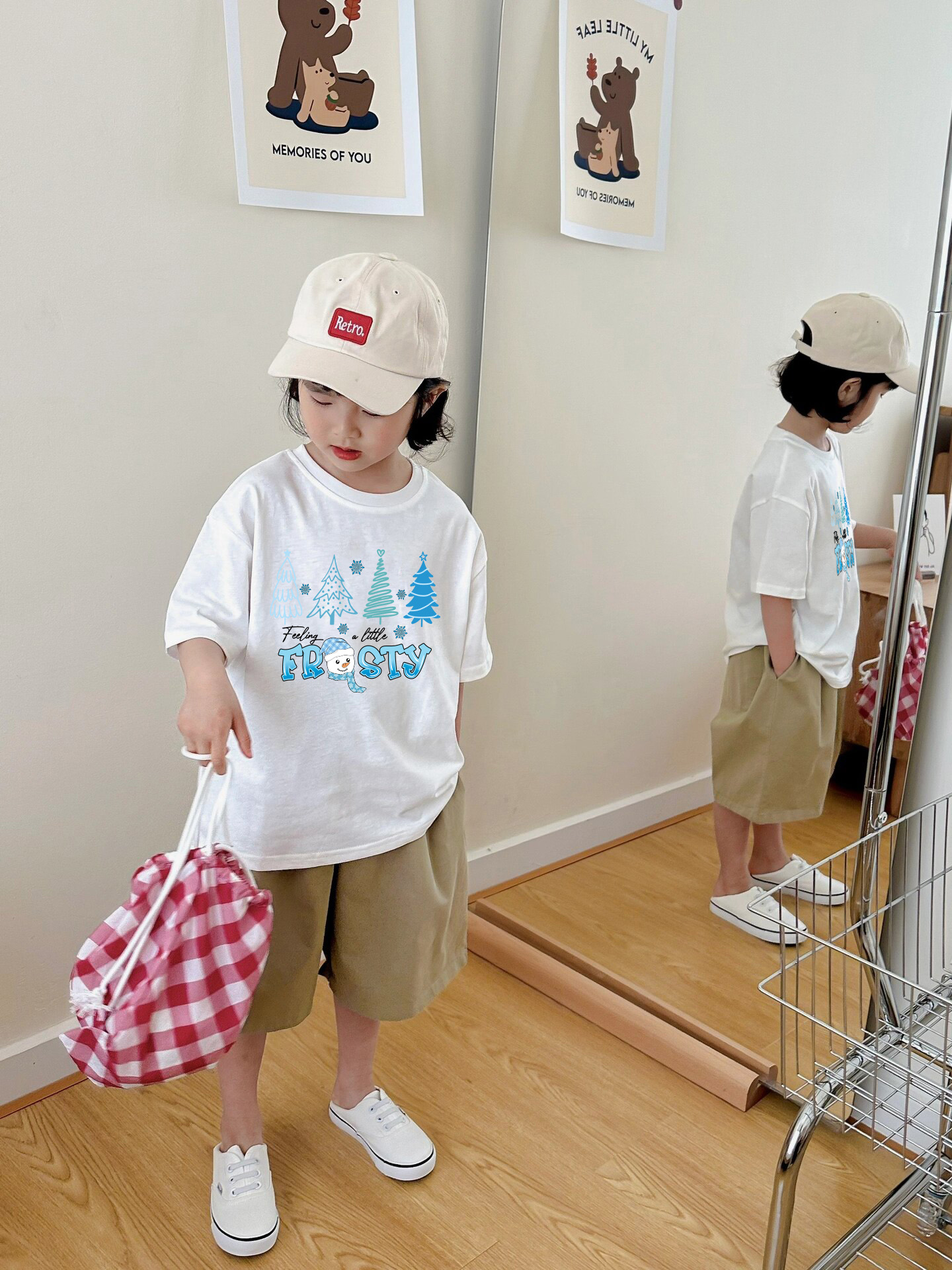 Áo thun bé gái giáng sinh noel from rộng chất vải cotton thoáng mát AED1704 Miucho Kid in artwork_thumbnail_4