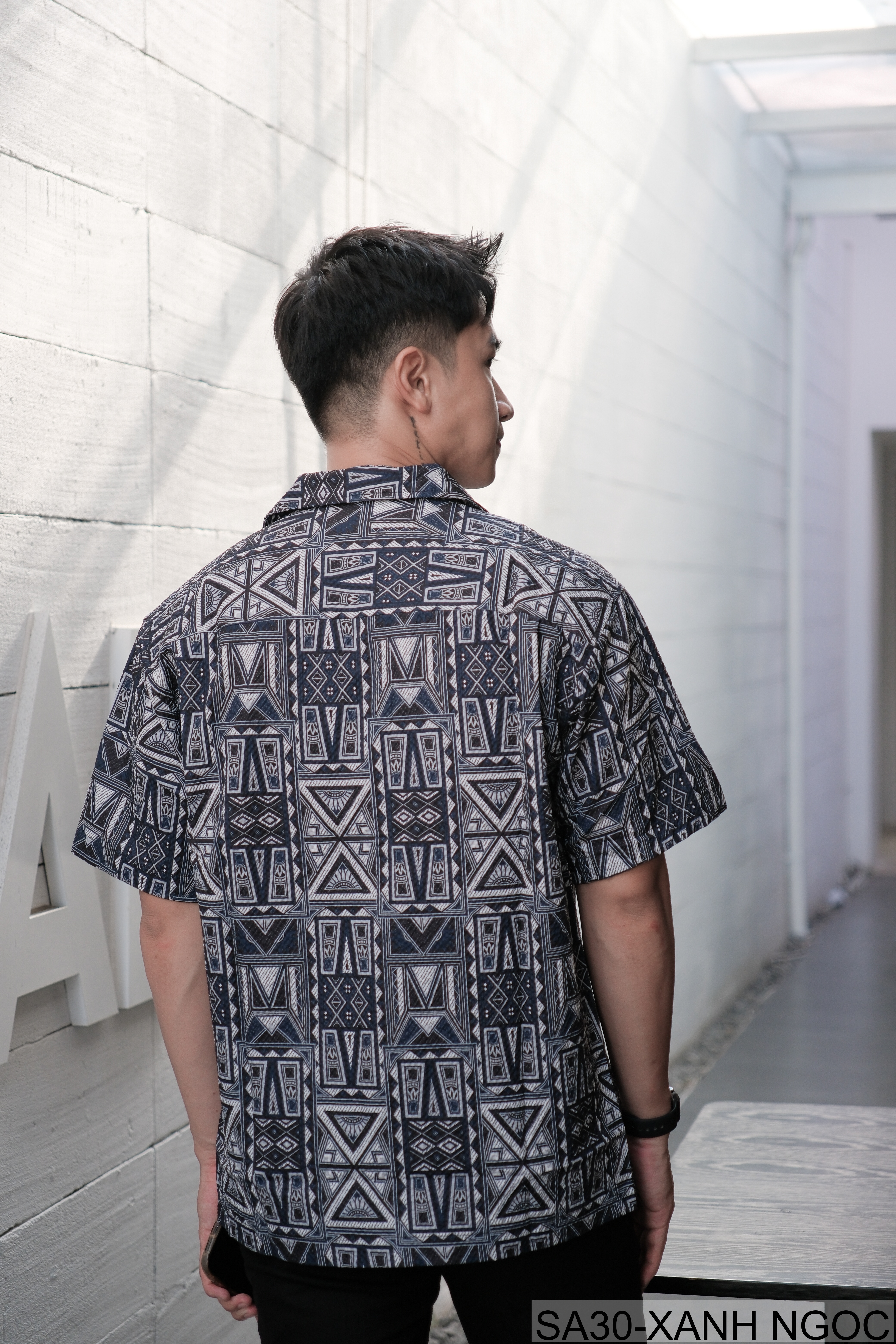 SA30 - Áo sơ mi nam ngắn tay in hoa kiểu Nhật, chất liệu polyester mềm mại, phong cách tươi tắn_thumbnail_4