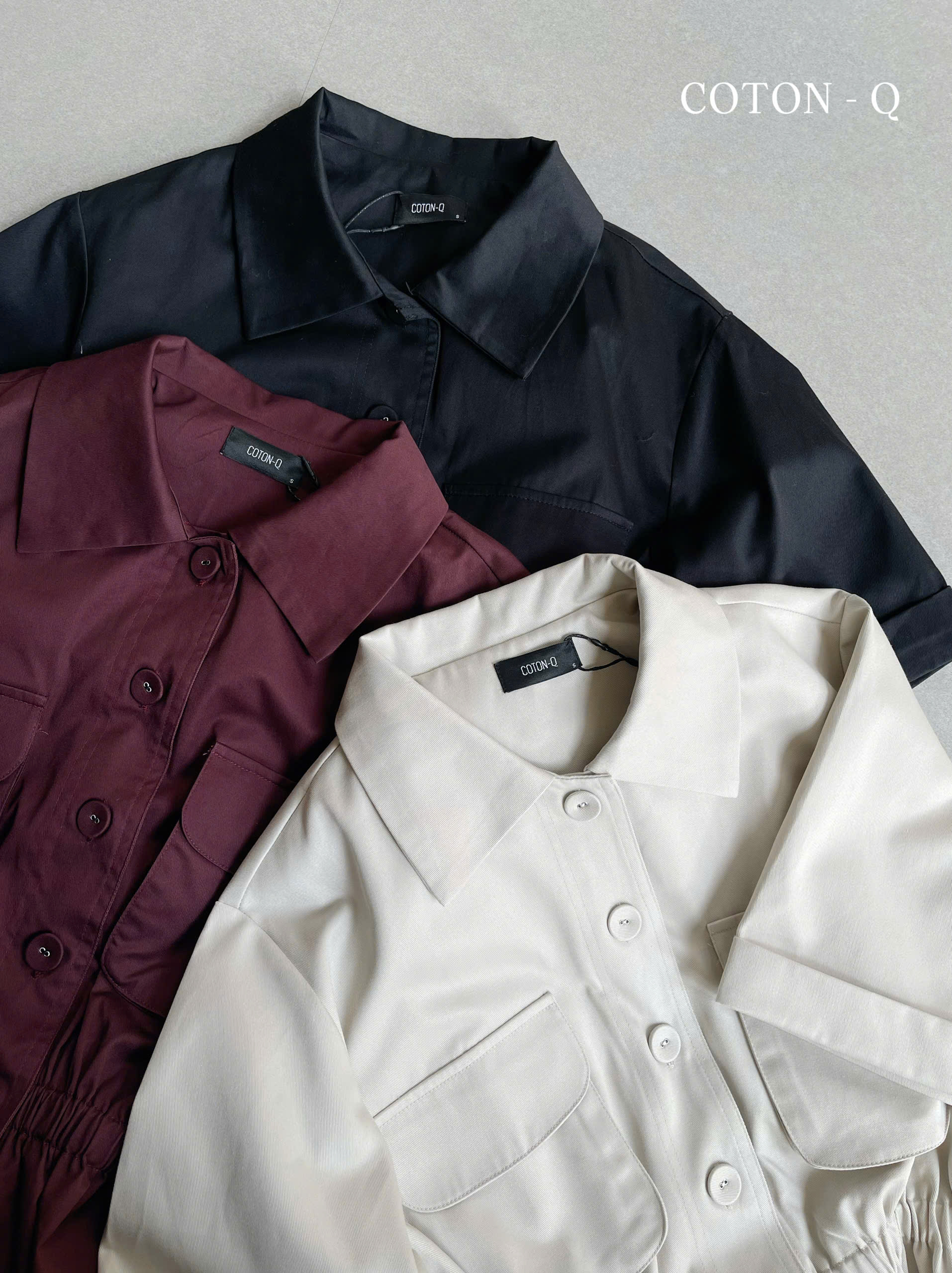 Đầm nữ Coton Q nhún 2 túi ( BE )_thumbnail_7