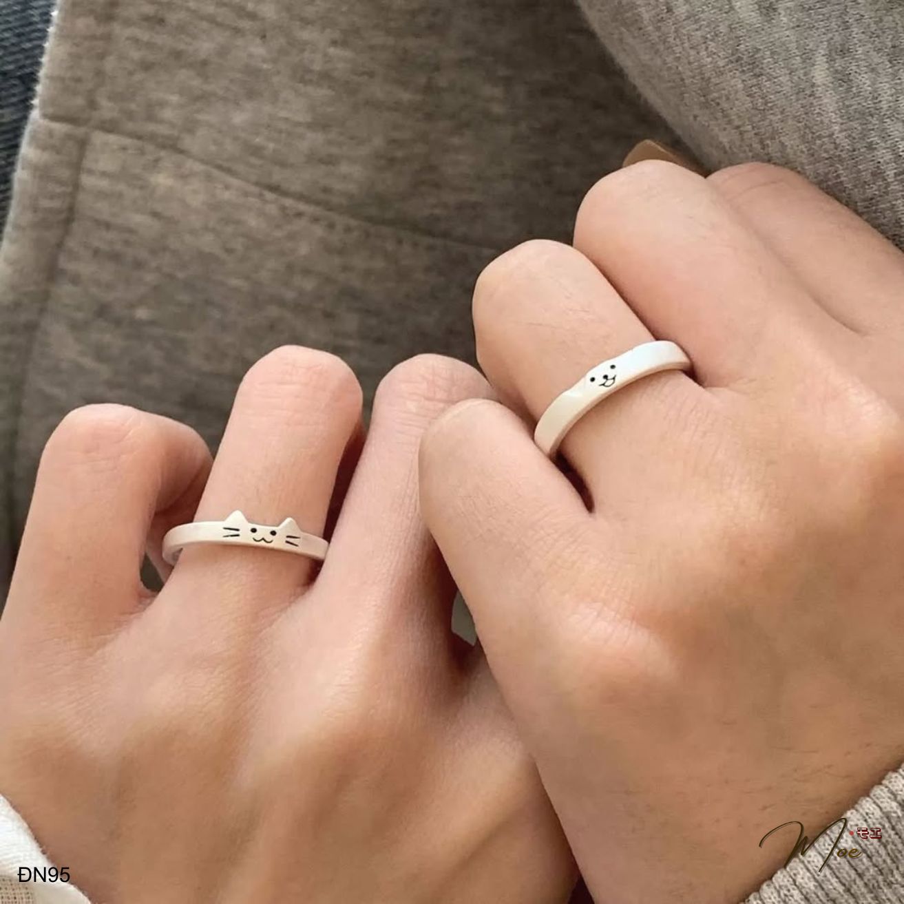 ĐN95 - Nhẫn đôi Couple Dog and Cat cute (có size)_thumbnail_1