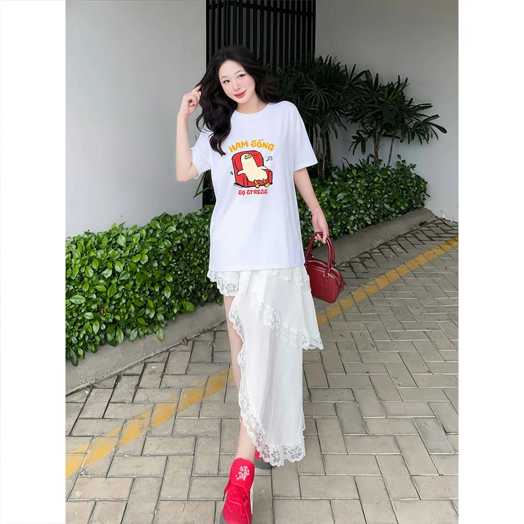 Áo thun boxy nữ Miucho Club chất vải mềm mại thoải mái thoáng mát chữ in mix hài hước 2874_thumbnail_8