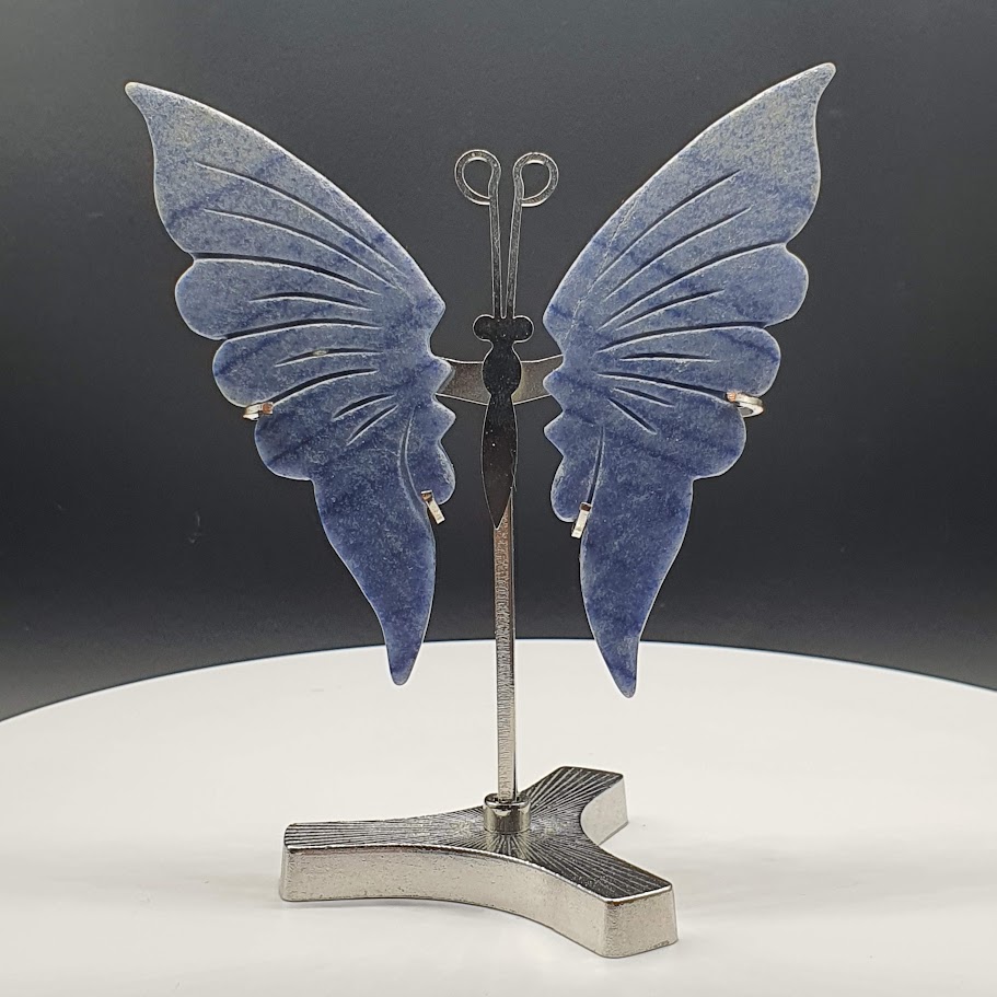 Cánh Bướm Blue Aventurine / Lam Đông Linh (Đã Kèm Đế Trưng Bày)