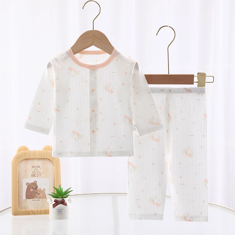 Bộ quần áo mặc nhà cho bé sơ sinh 3–24 tháng – Mặc mùa hè thoáng mát, thấm hút tốt, chất kháng khuẩn 5A, họa tiết dễ thương, 100% cotton dệt họa tiết - Hàng Quảng Châu cao cấp_thumbnail_3