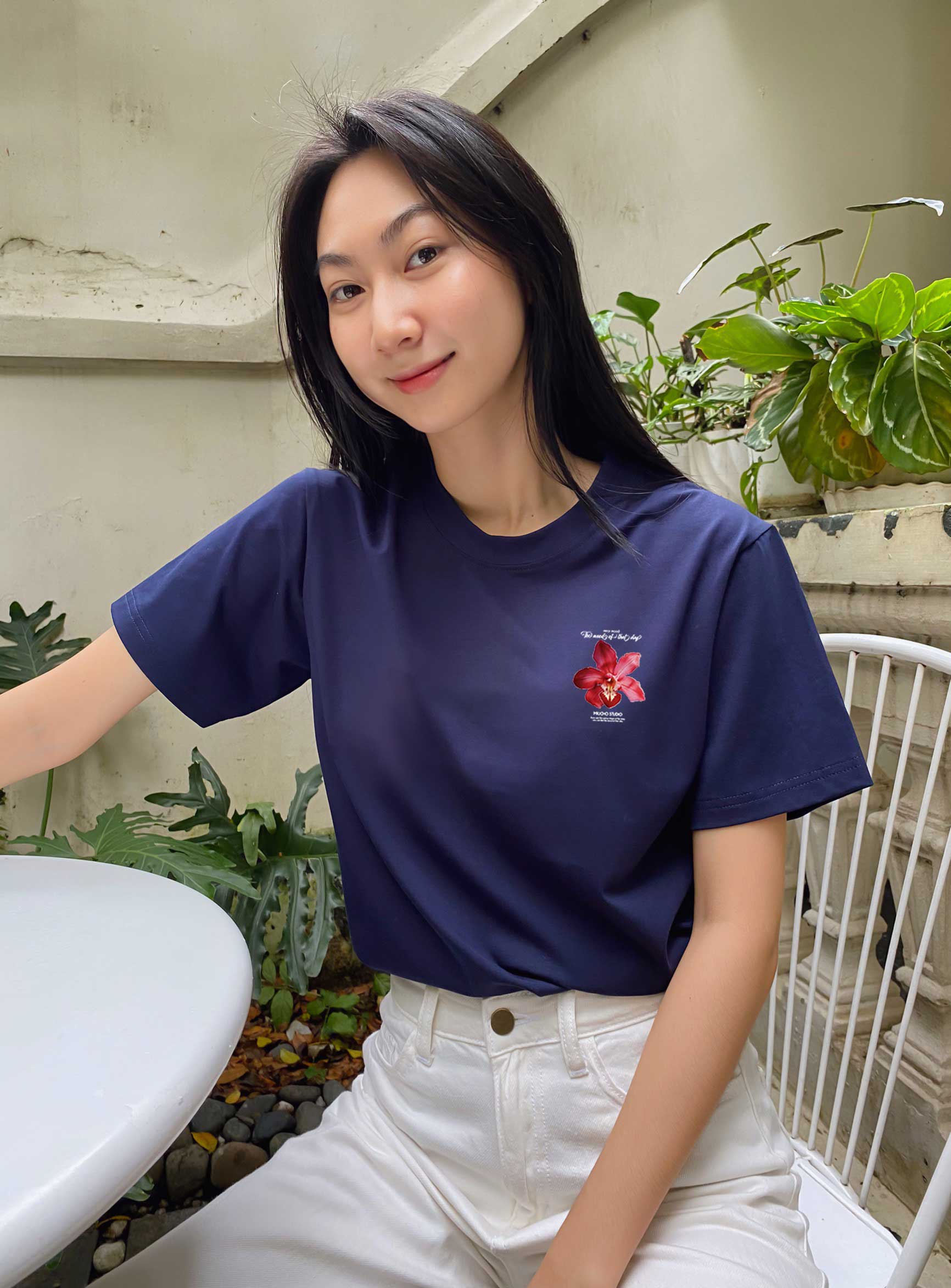 Áo thun nữ in hoa nhỏ xinh form vừa regular ARD1330 Miucho chic vải cotton in mix_thumbnail_4