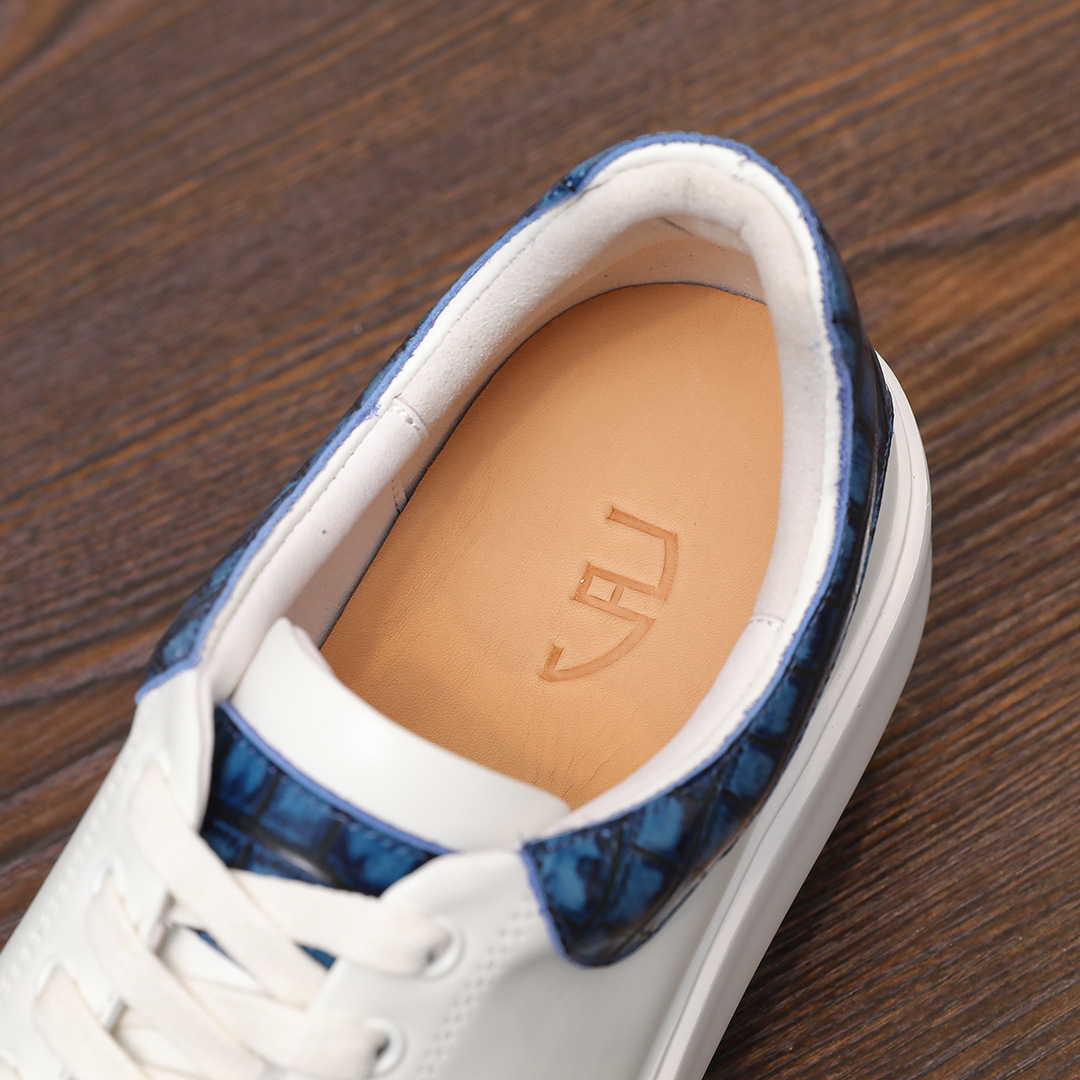 Giày thể thao nam da bò lớp một cao cấp – thiết kế buộc dây trẻ trung – giày trắng phong cách casual thoáng khí – form chuẩn thoải mái – phù hợp đi làm, đi chơi, vận động nhẹ_thumbnail_4