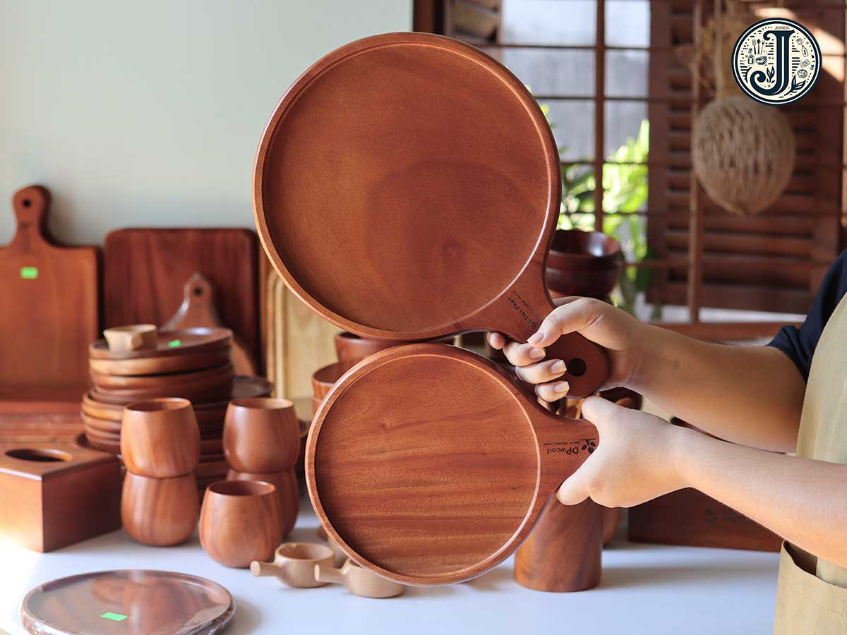 Khay gỗ tròn tay cầm xà cừ 25cm J000273_thumbnail_2