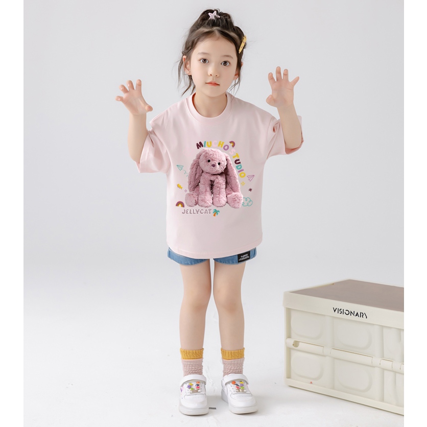 Áo thun cho bé gái style hàn quốc form rông AED1174 Miucho Kid tay ngắn cổ tròn in graphic_thumbnail_3