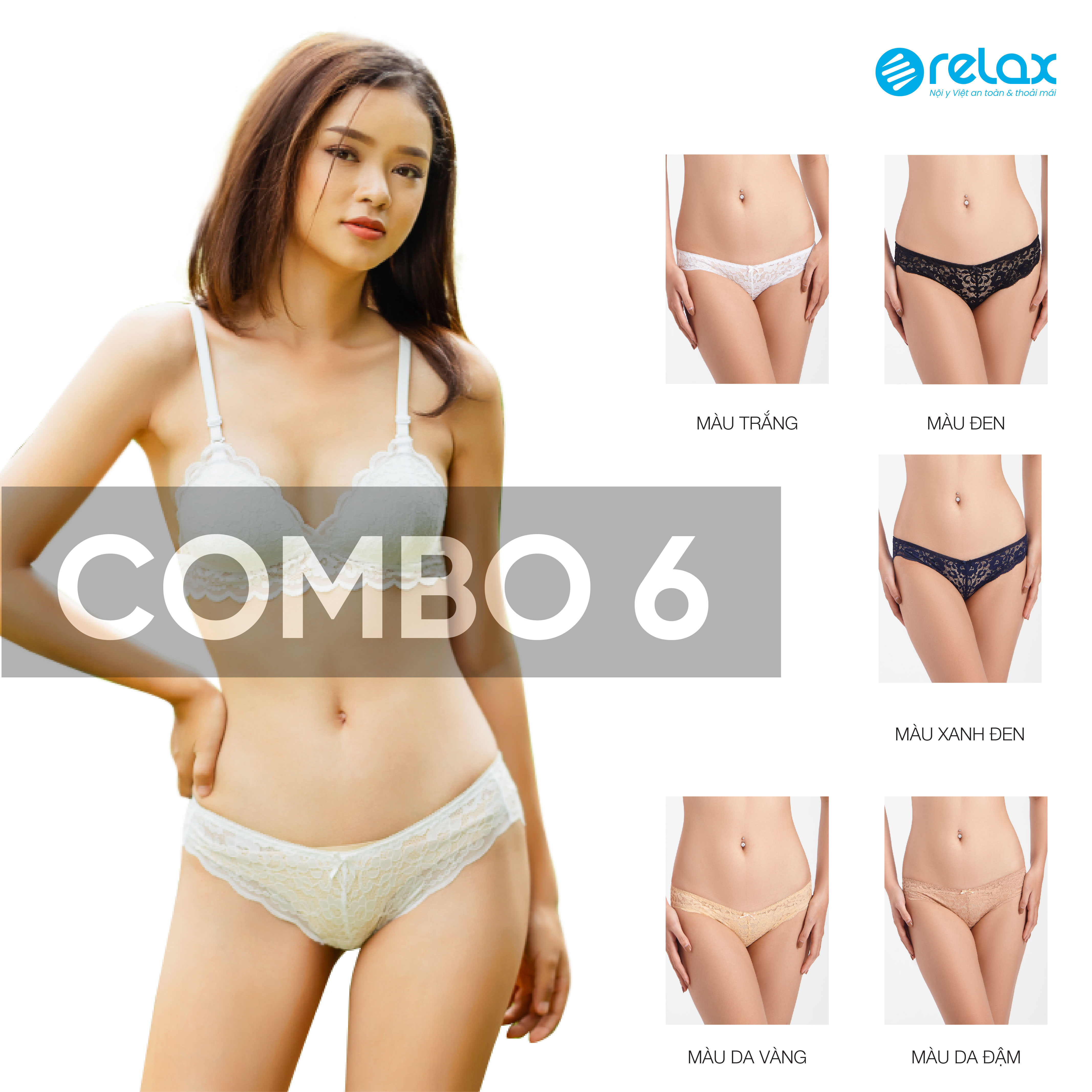 RQY002 - COMBO 6 QUẦN LÓT NỮ YOUNG RELAX
