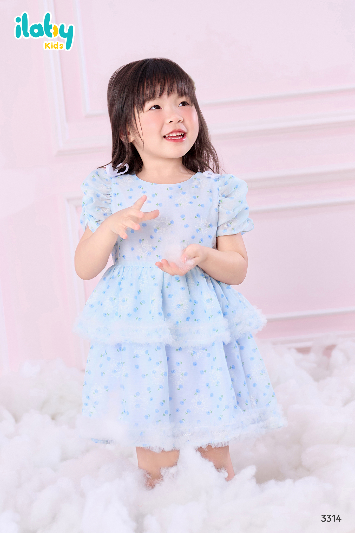 Váy hoa nhí nhún bèo hai tầng