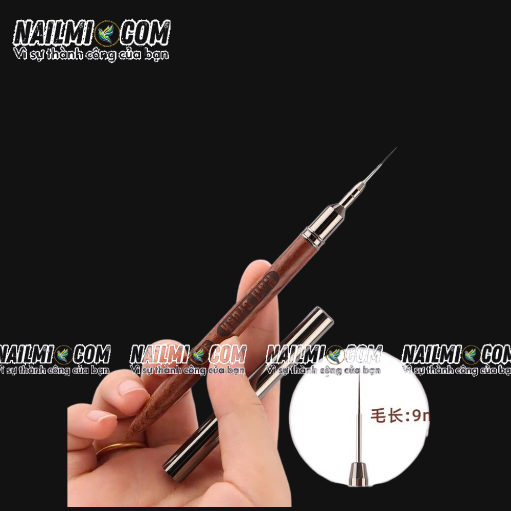 Cọ nét - cọ râu vẽ móng tay - 9mm - Paula - cán gỗ