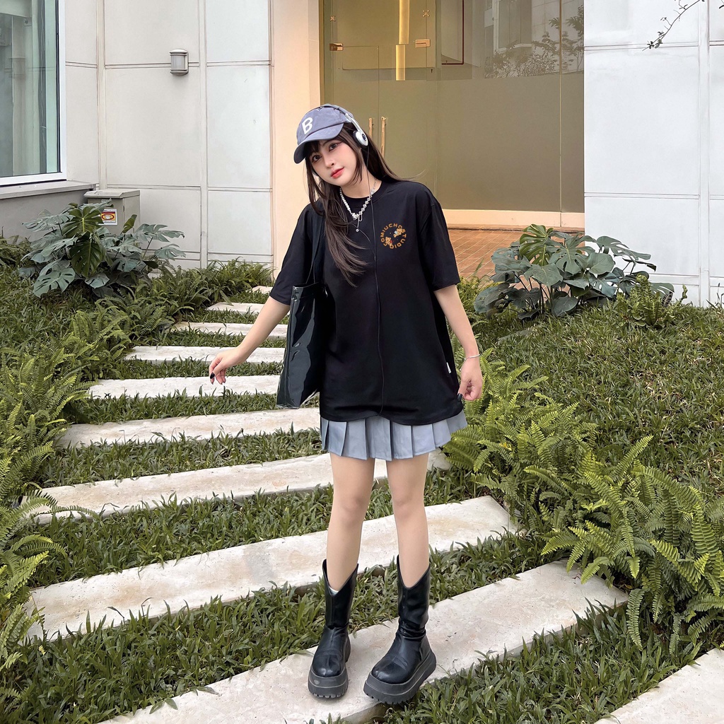 Áo thun unisex form rộng AT329 Miucho basic tee tay lỡ dành cho nam nữ in graphic_thumbnail_2