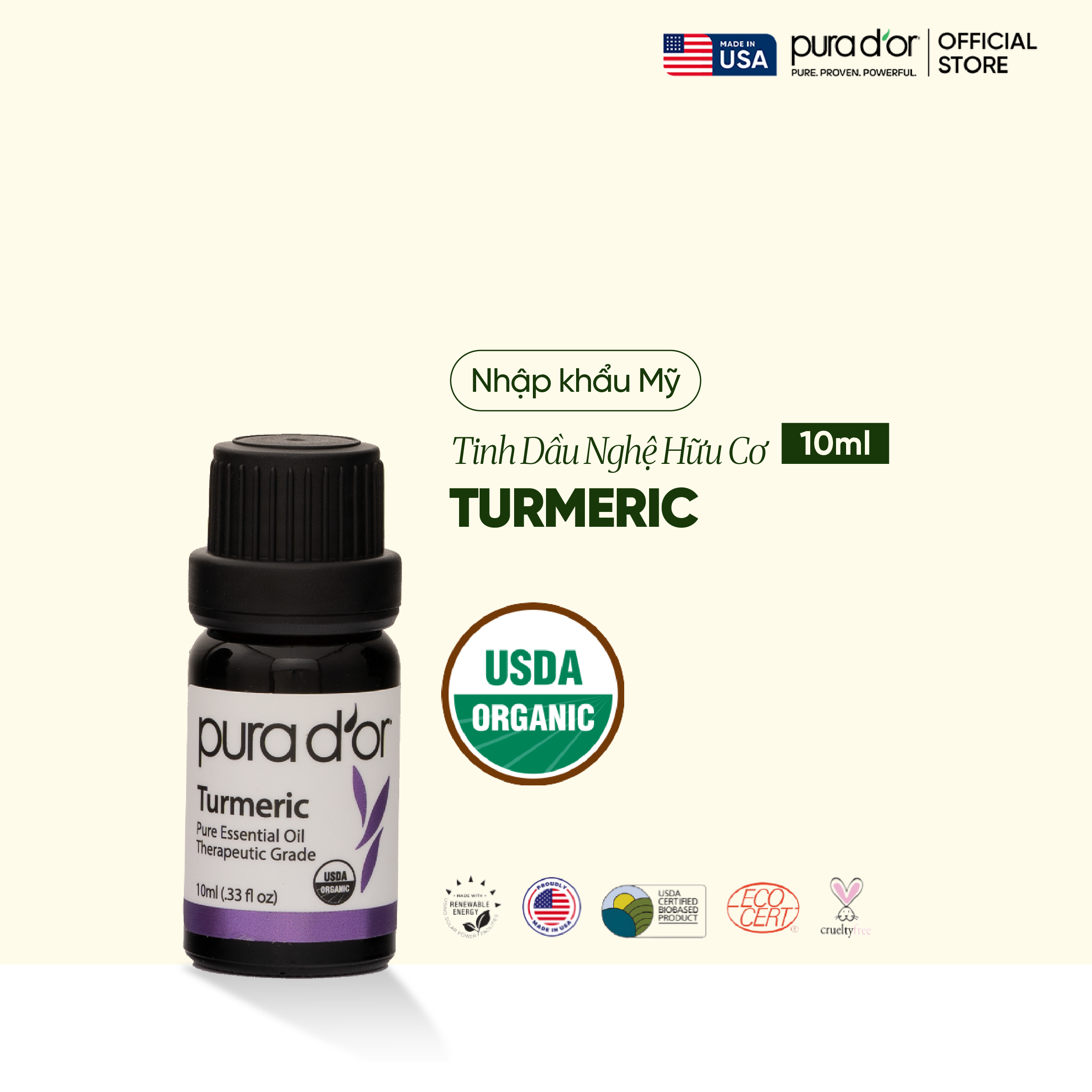 Tinh Dầu Nghệ Hữu Cơ Pura D'or Therapeutic Grade Tumeric Essential Oil 10ml_thumbnail_1
