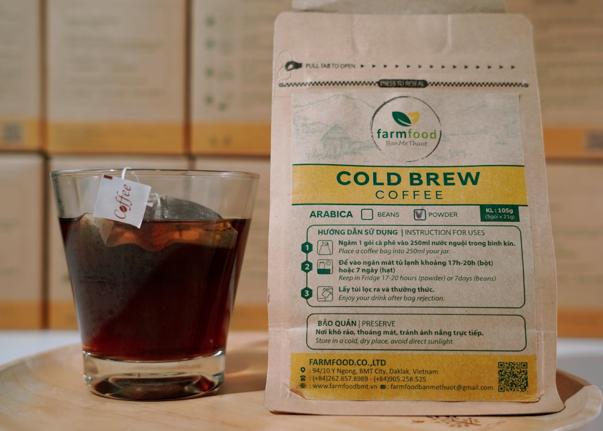 Cà Phê Ủ Lạnh Cold Brew Farmfood - Hộp 210gr - 10 túi lọc_thumbnail_1