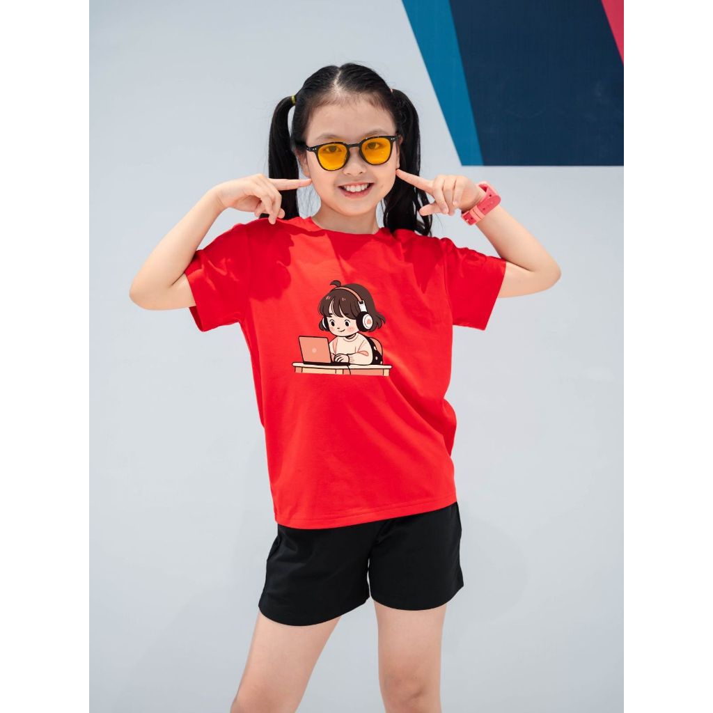 Bộ đồ bé gái in hình 'Em bé ngồi học' - Loza Kids SB18_thumbnail_14