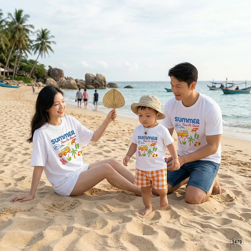 Áo thun gia đình form rộng hè biển Kado 3478_thumbnail_4