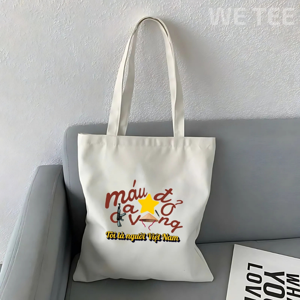 Túi tote vải canvas Tự hào tôi là người Việt Nam có khoá kéo và ngăn phụ, đi học đi chơi - TOTE19_thumbnail_5