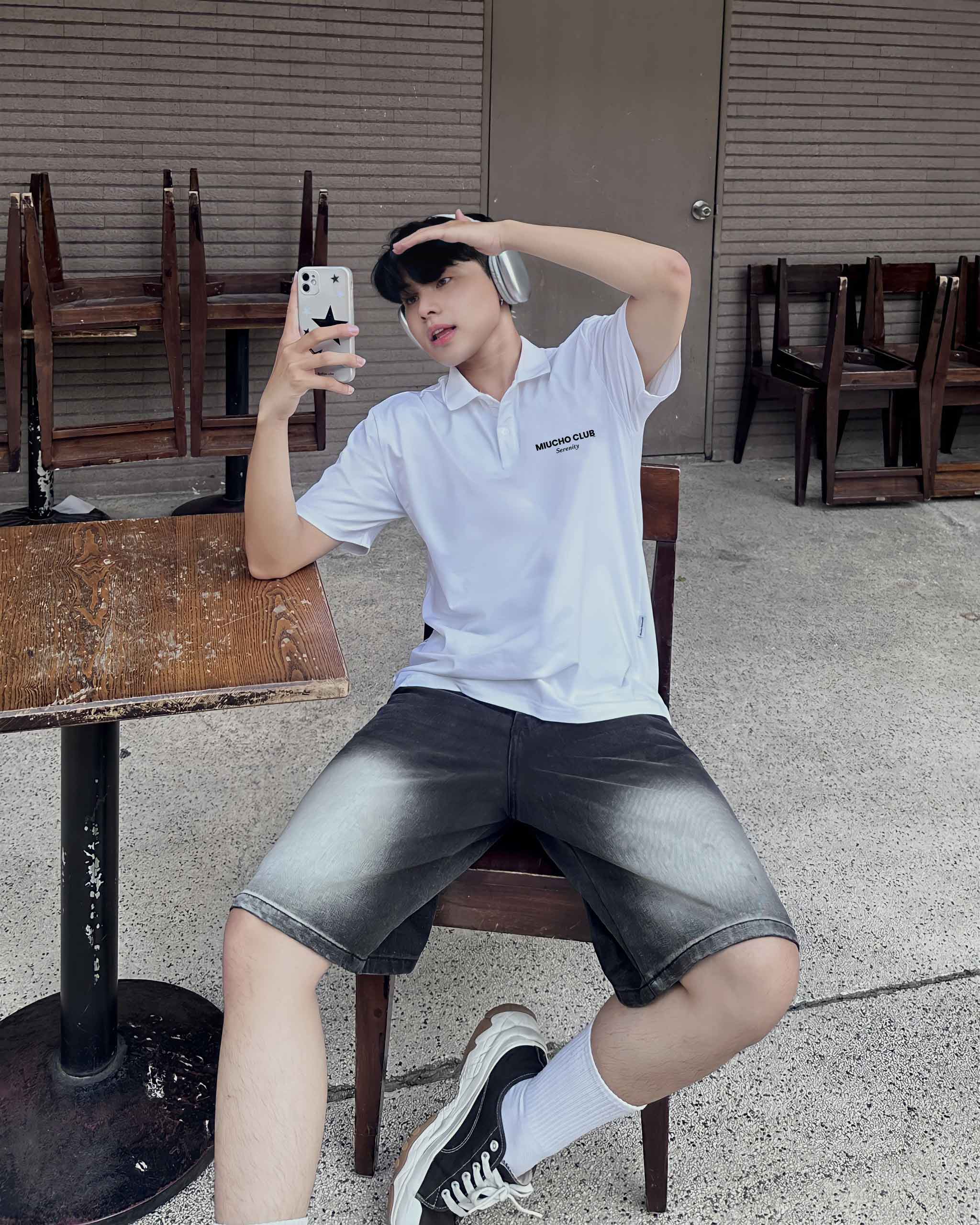 Áo polo form rộng nam basic nhiều màu PLD1229 Miucho Miucho Man tay ngắn cổ trụ in basic_thumbnail_3